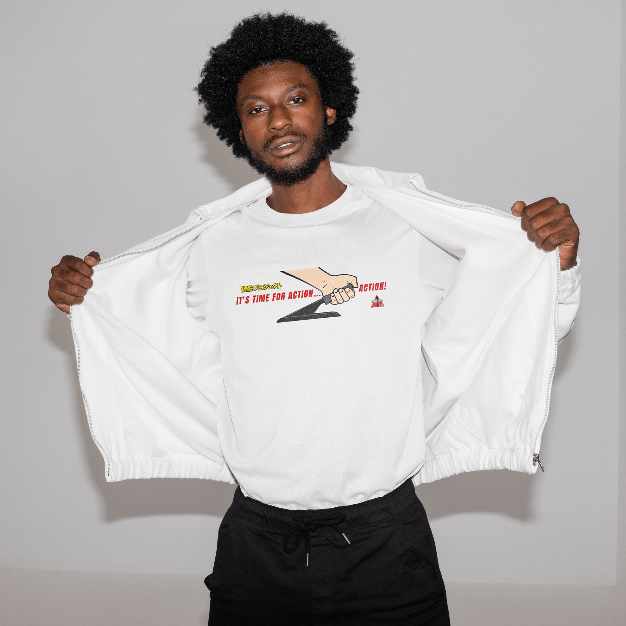 1990s Legacy Caution Wide Turns Sugoi JDM Drift Speed Team Shirt White - Sugoi JDM