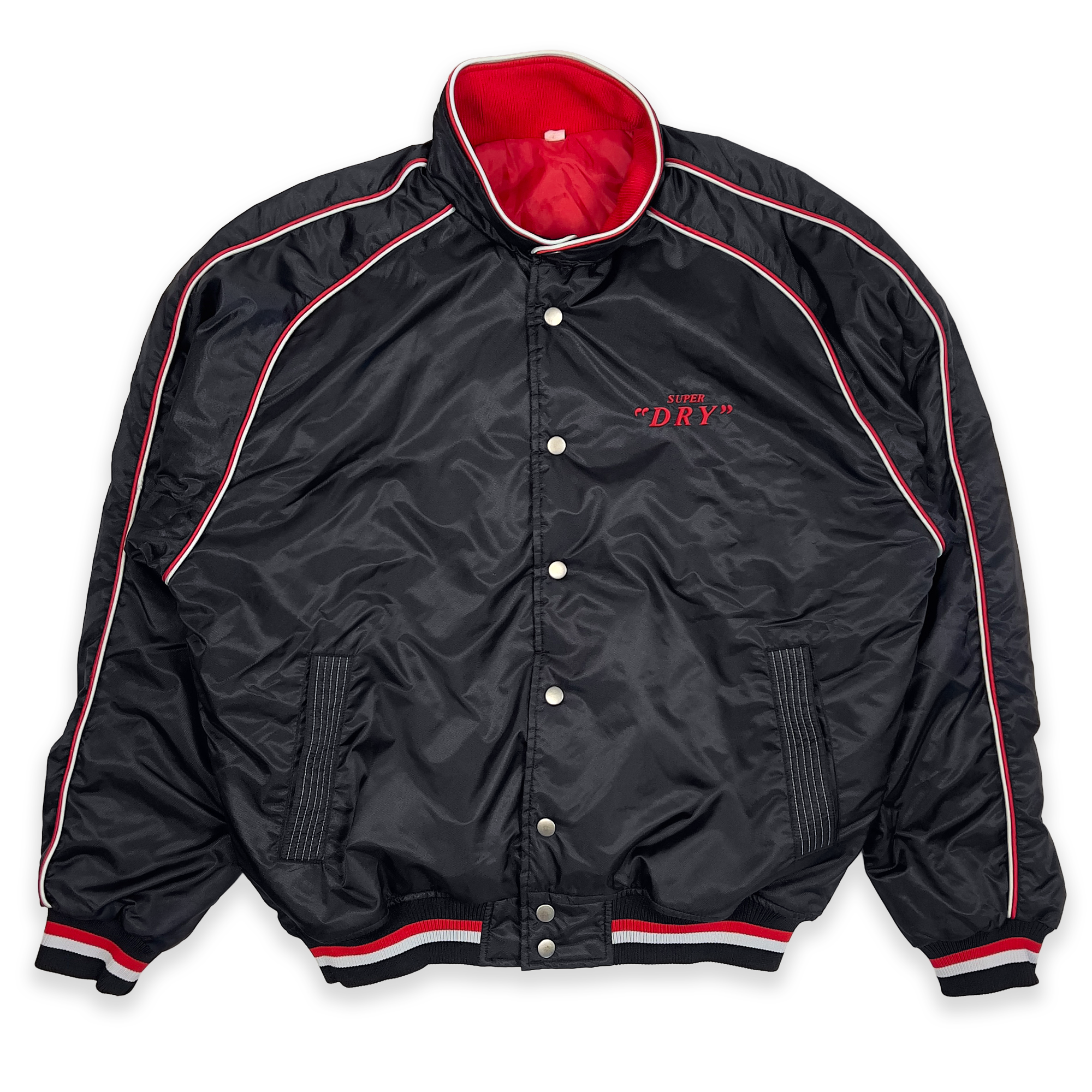 Vintage 1990s Japan Asahi Super Dry Stadium Bomber Jacket Black