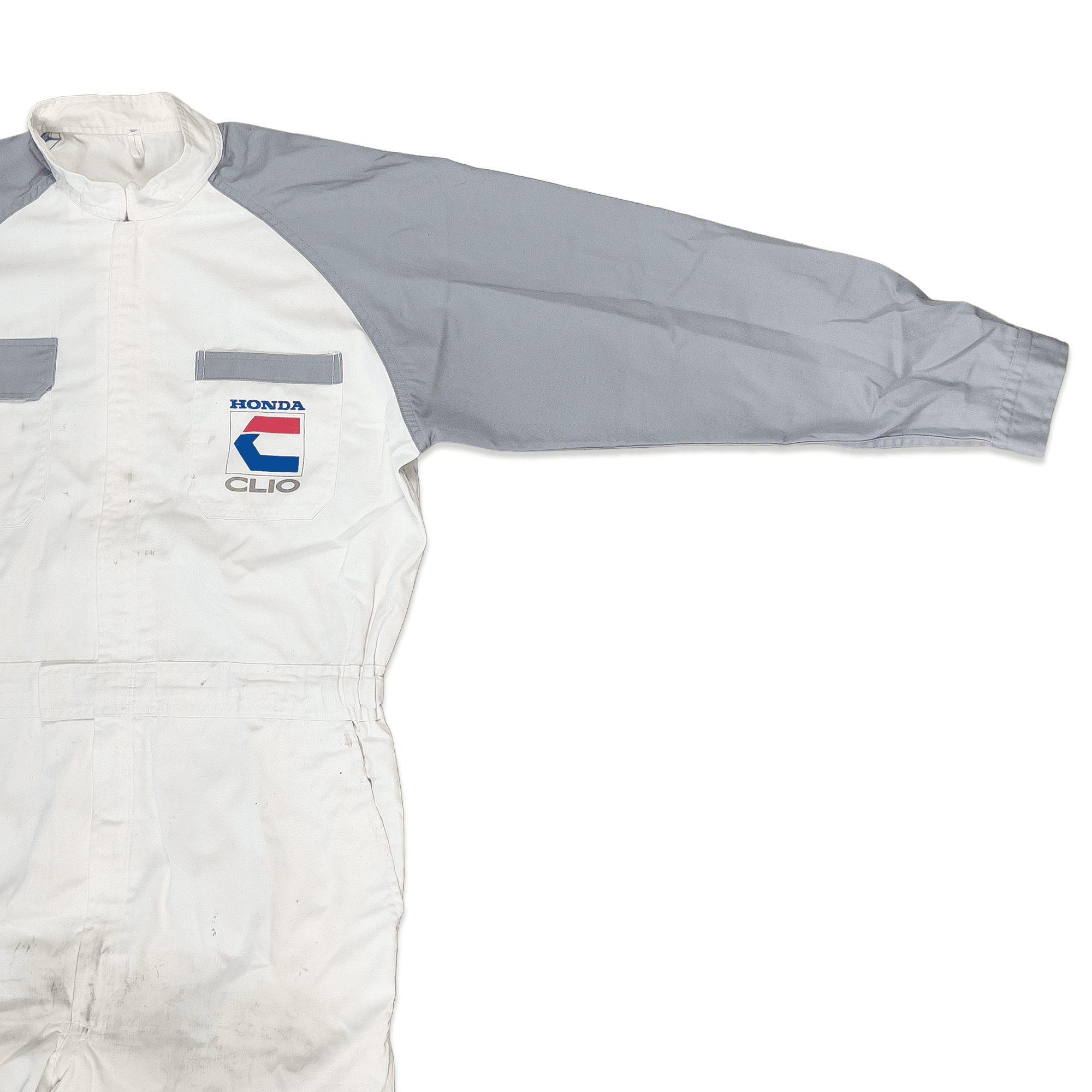Genuine Retro 90s JDM Japan Honda Clio Mechanic Coveralls Tsunagi White Grey - Sugoi JDM