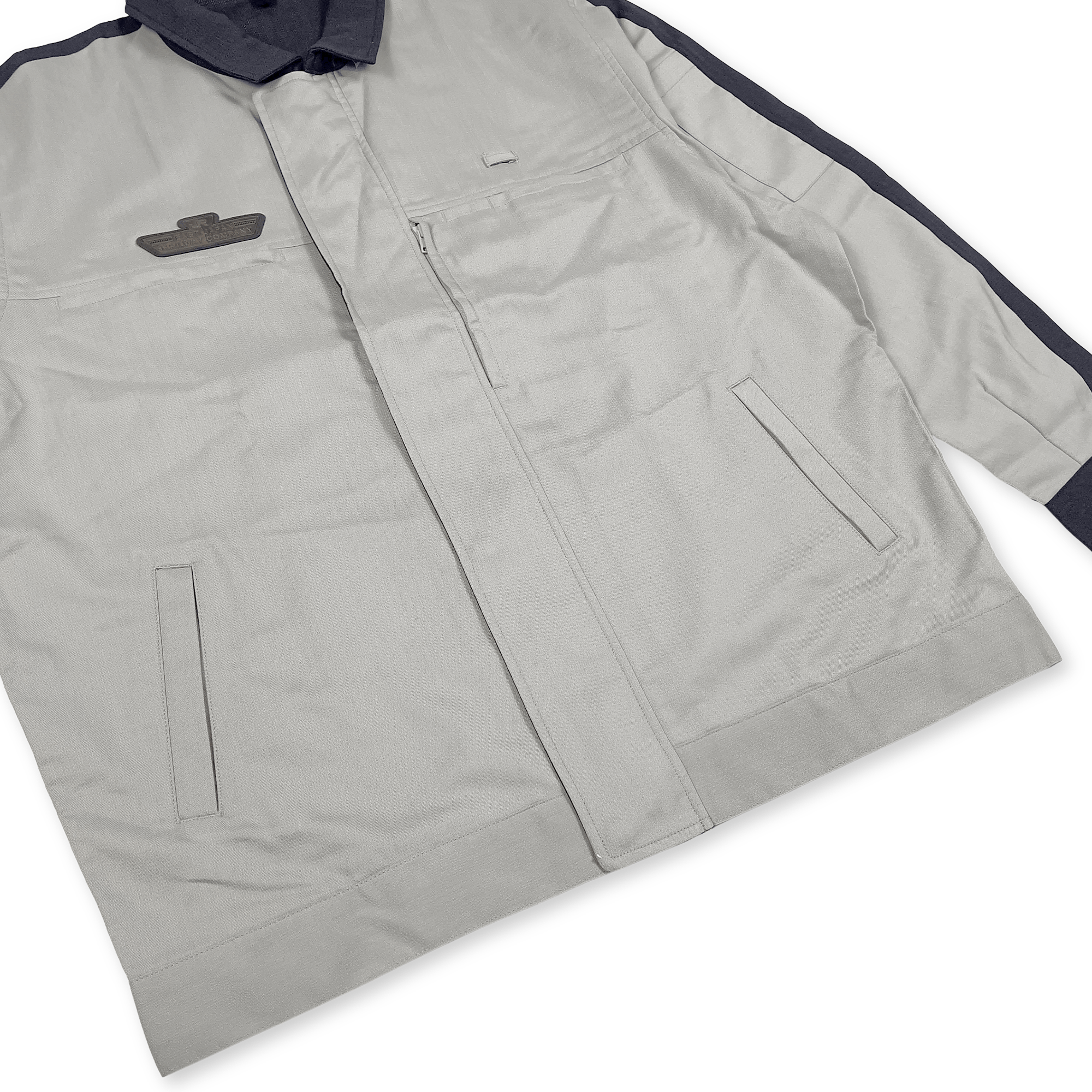 Genuine Retro JDM JR East Japan Railway Company Mechanics Jacket Gray - Sugoi JDM