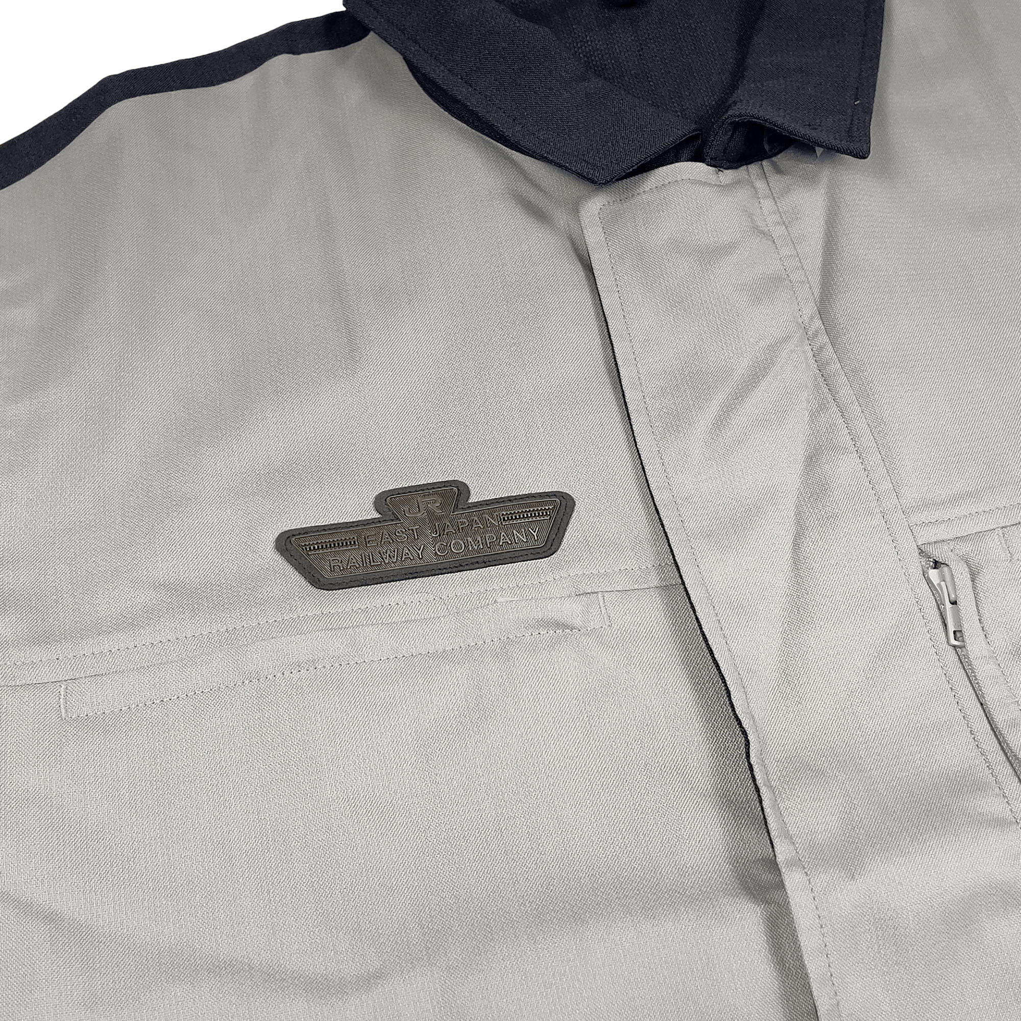 Genuine Retro JDM JR East Japan Railway Company Mechanics Jacket Gray - Sugoi JDM