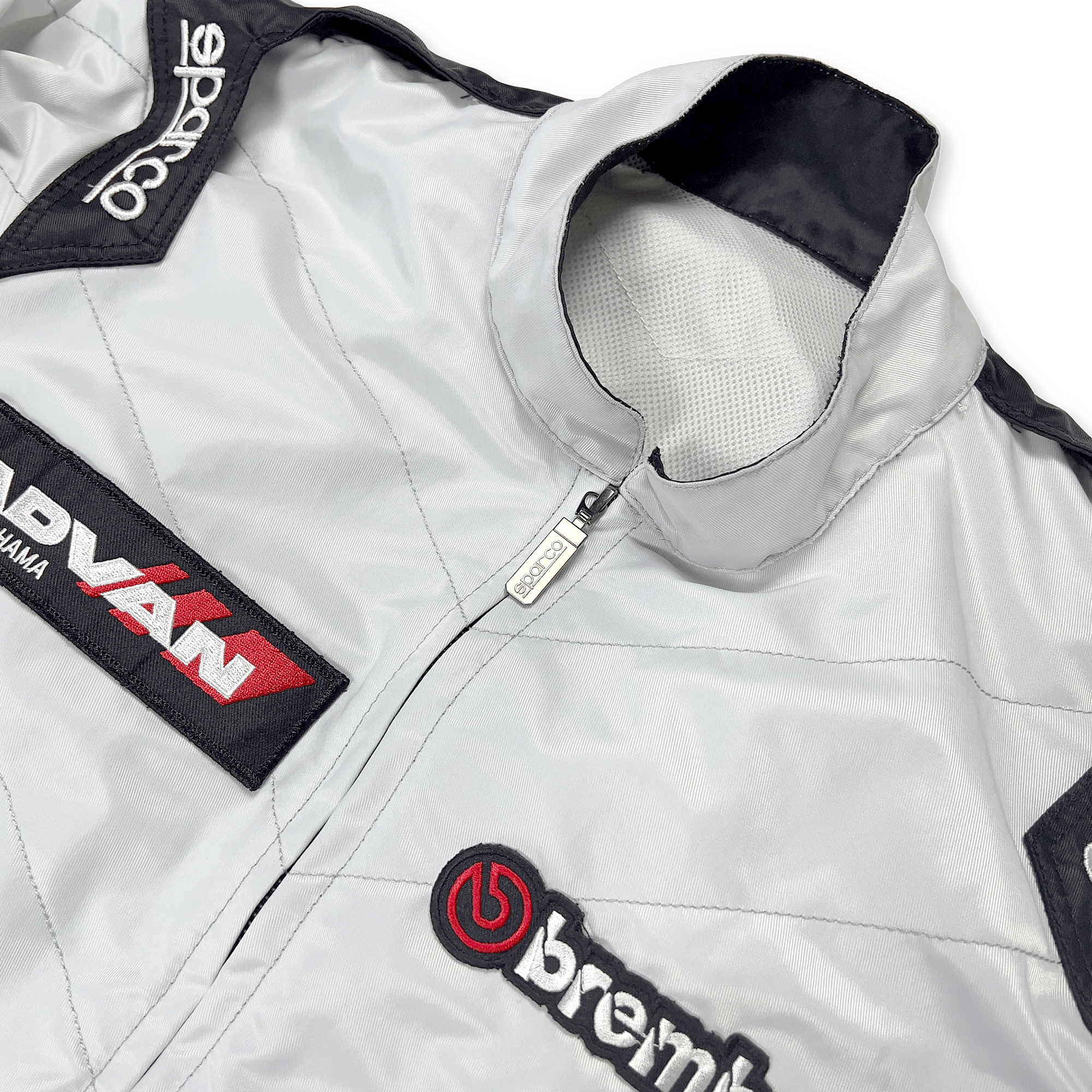 Genuine Sparco Advan Brembo NGK Track KS - 1 Endless Kart Racing Suit Gray - Sugoi JDM