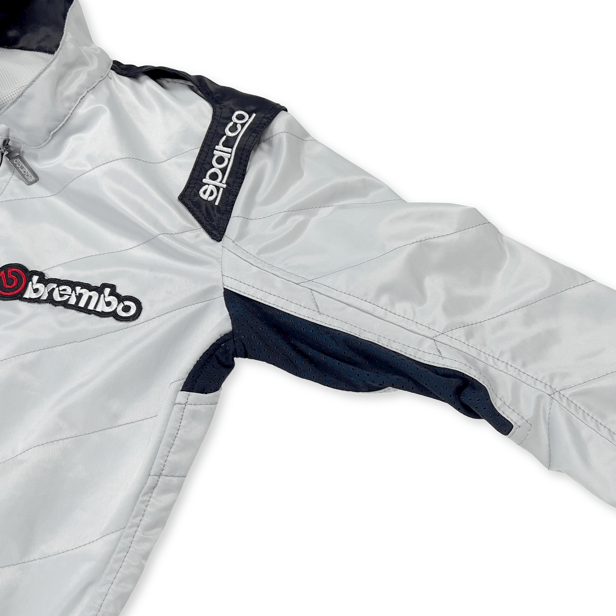 Genuine Sparco Advan Brembo NGK Track KS - 1 Endless Kart Racing Suit Gray - Sugoi JDM