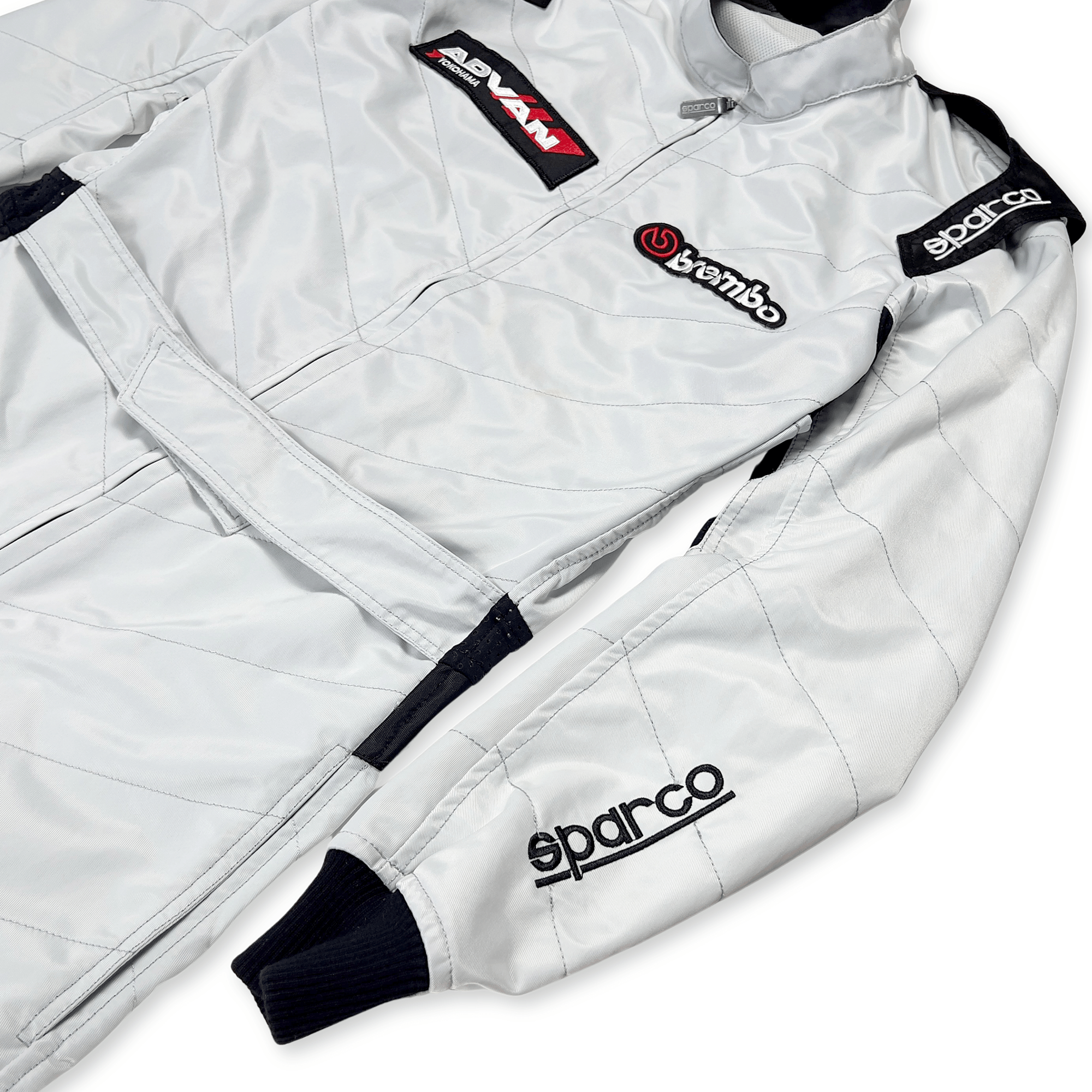 Genuine Sparco Advan Brembo NGK Track KS - 1 Endless Kart Racing Suit Gray - Sugoi JDM