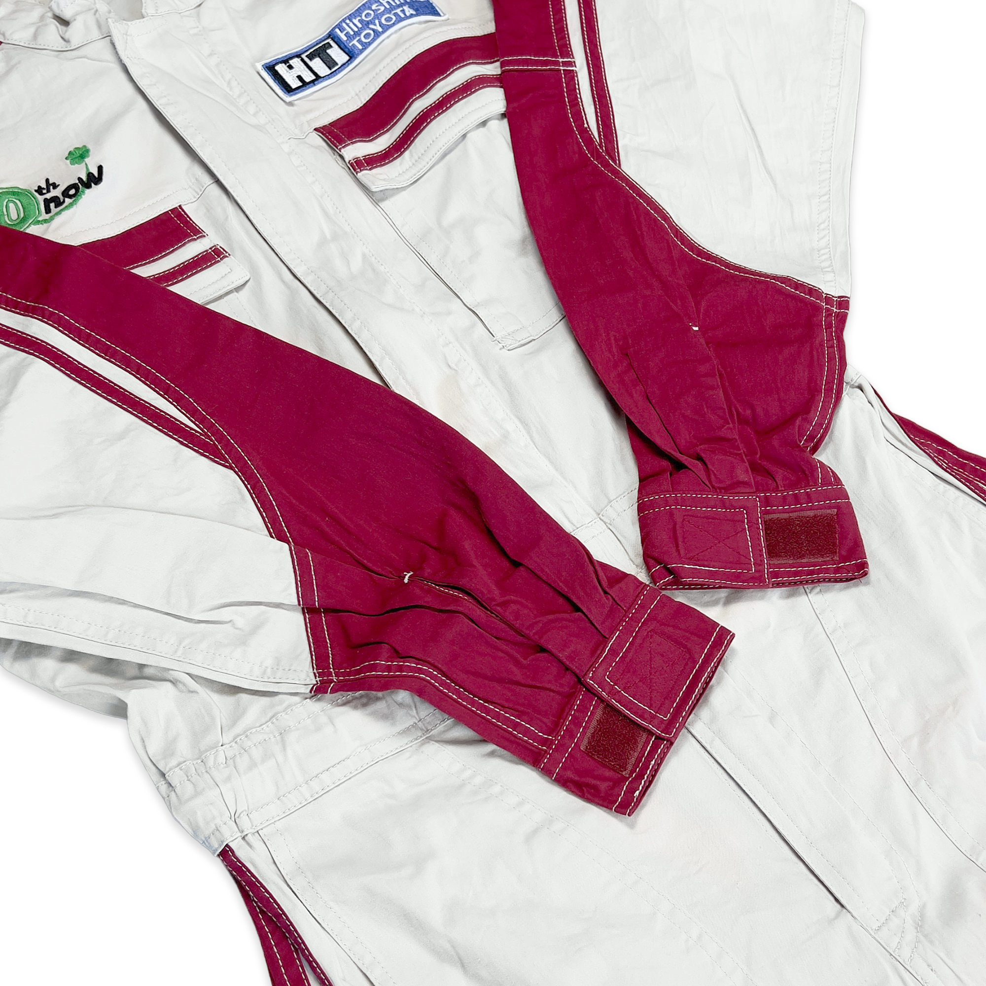 JDM Retro Hiroshima Toyota Tecno Stretch Summer Jumpsuit Coveralls Tsunagi Red