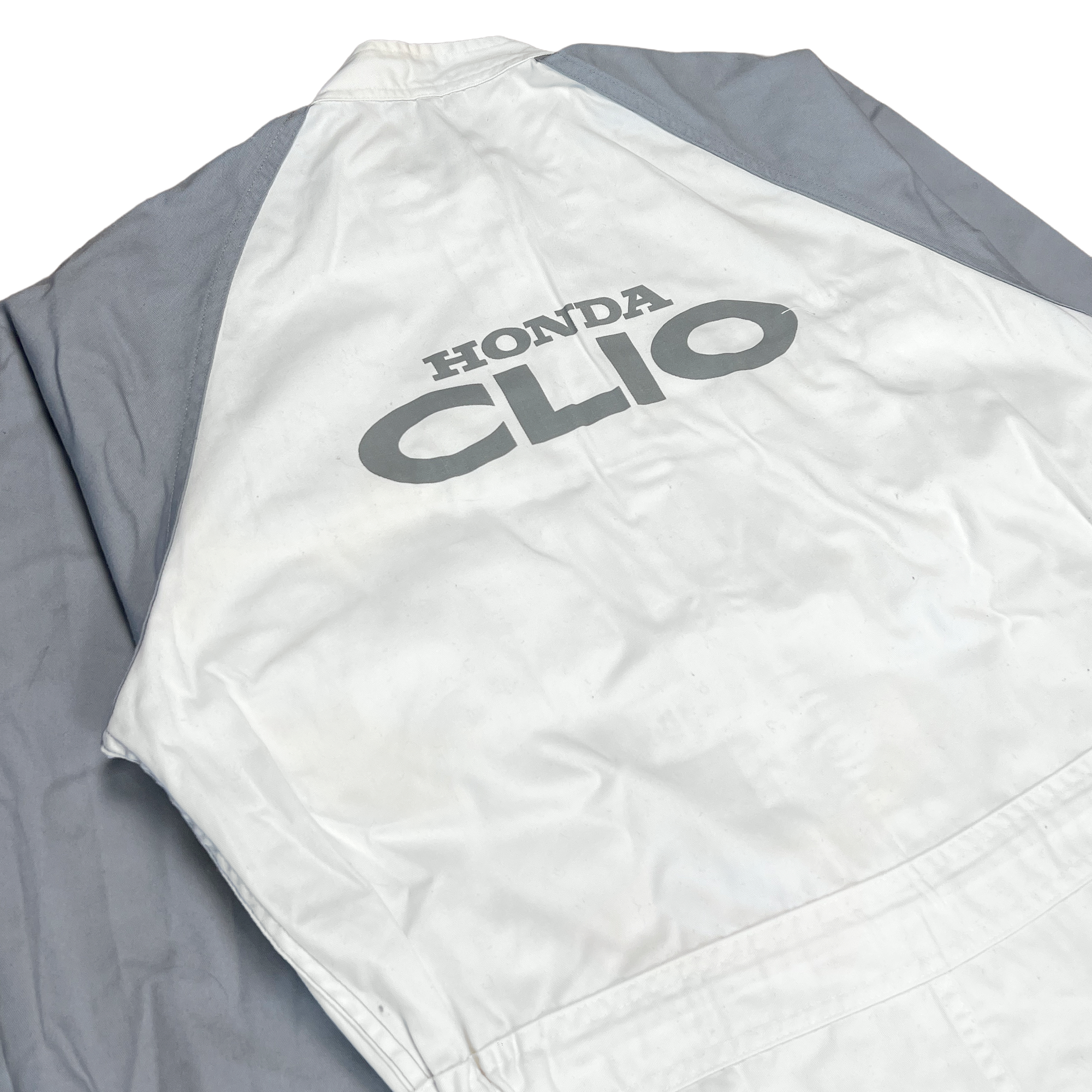 Genuine Retro 90s JDM Japan Honda Clio Mechanic Coveralls Tsunagi White Grey