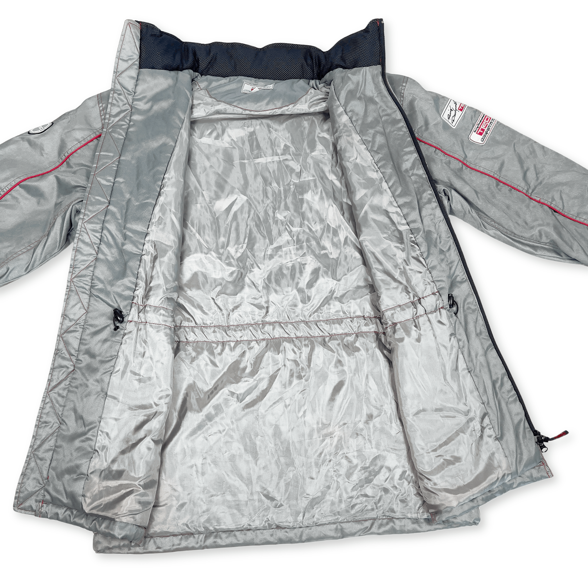 Japan JDM Retro Toyota TRD Racing Winter Thermal Hoodie Bench Jacket Silver - Sugoi JDM