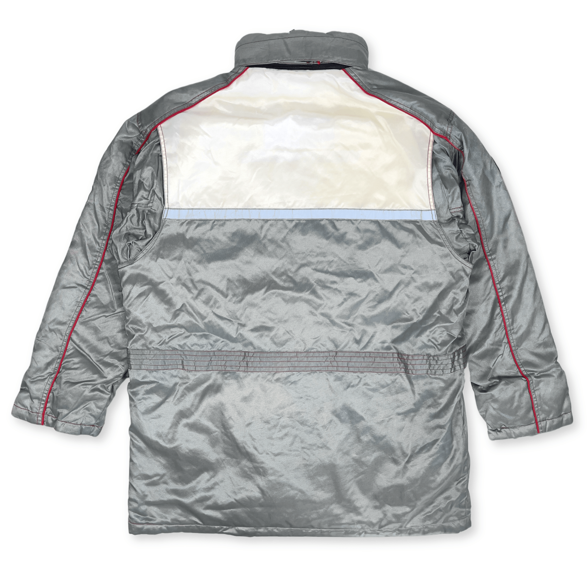 Japan JDM Retro Toyota TRD Racing Winter Thermal Hoodie Bench Jacket Silver - Sugoi JDM