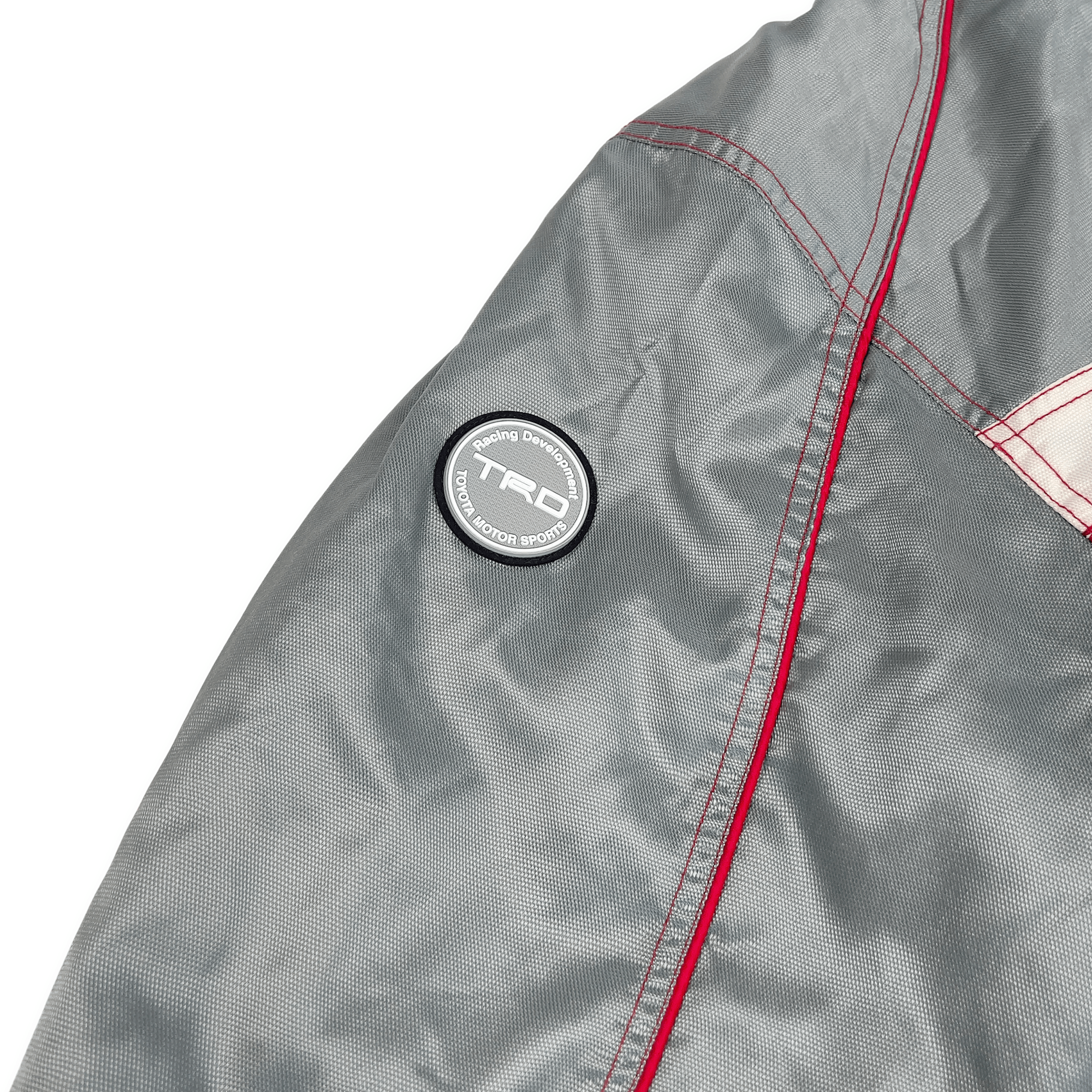 Japan JDM Retro Toyota TRD Racing Winter Thermal Hoodie Bench Jacket Silver - Sugoi JDM