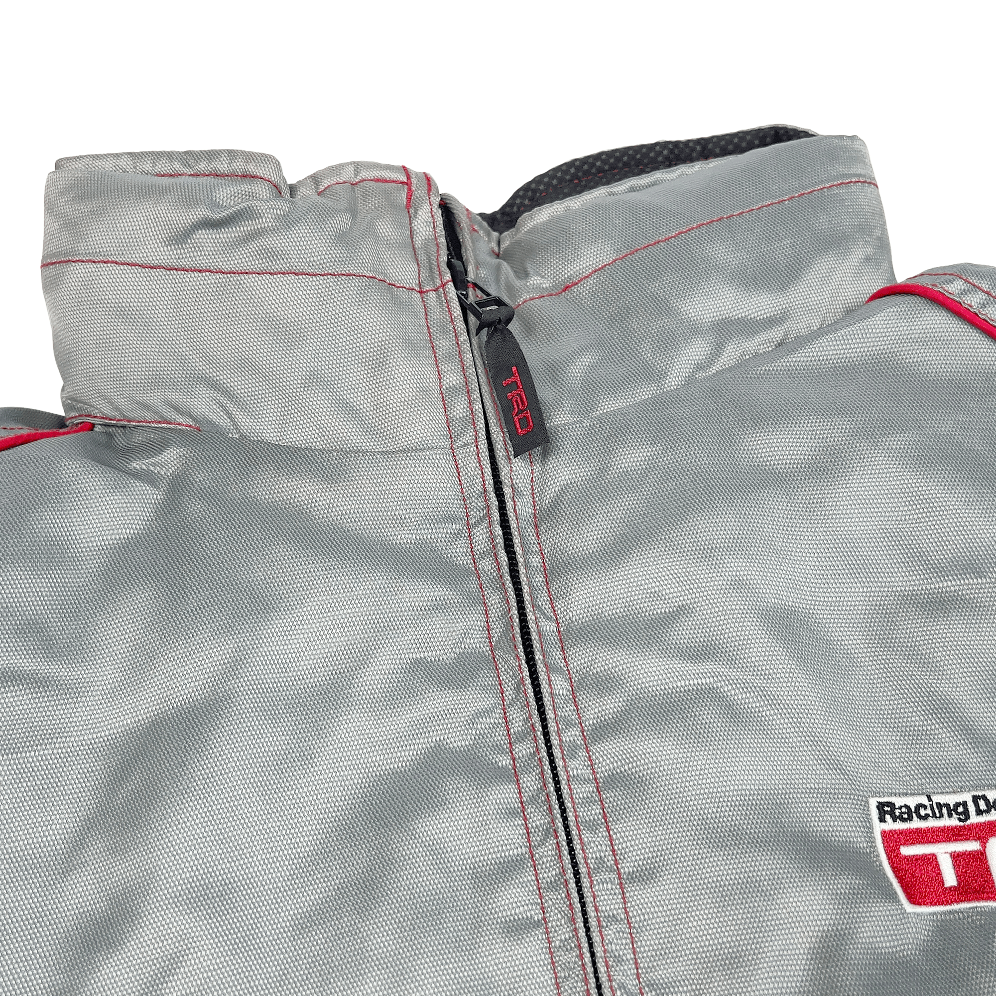 Japan JDM Retro Toyota TRD Racing Winter Thermal Hoodie Bench Jacket Silver - Sugoi JDM