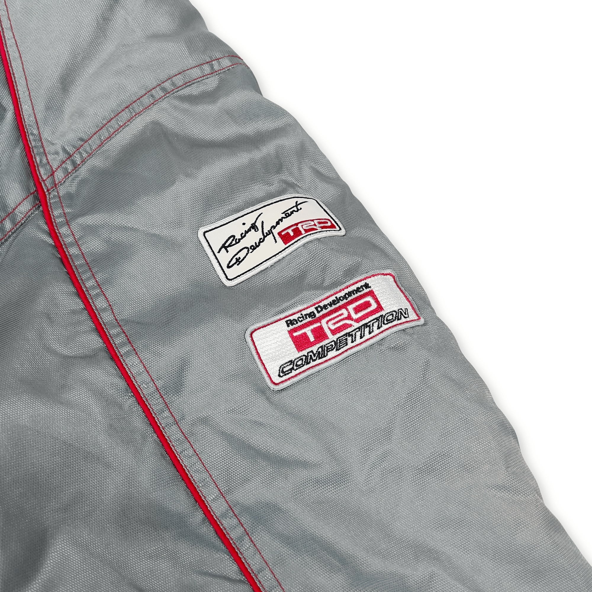 Japan JDM Retro Toyota TRD Racing Winter Thermal Hoodie Bench Jacket Silver - Sugoi JDM