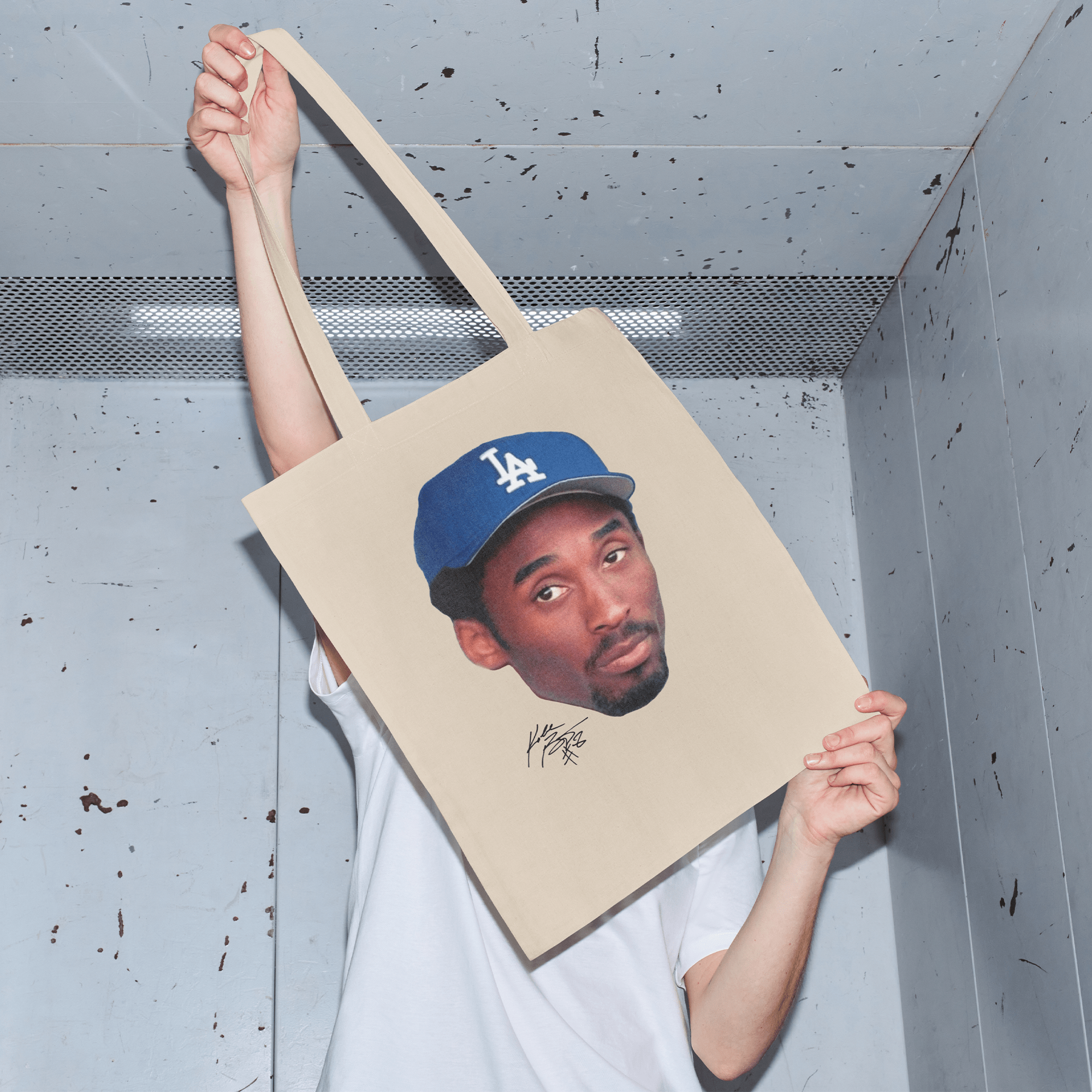 Japan Legacy Across Borders Kobe Bryant Dodgers Premium Tote Bag Natural - Sugoi JDM