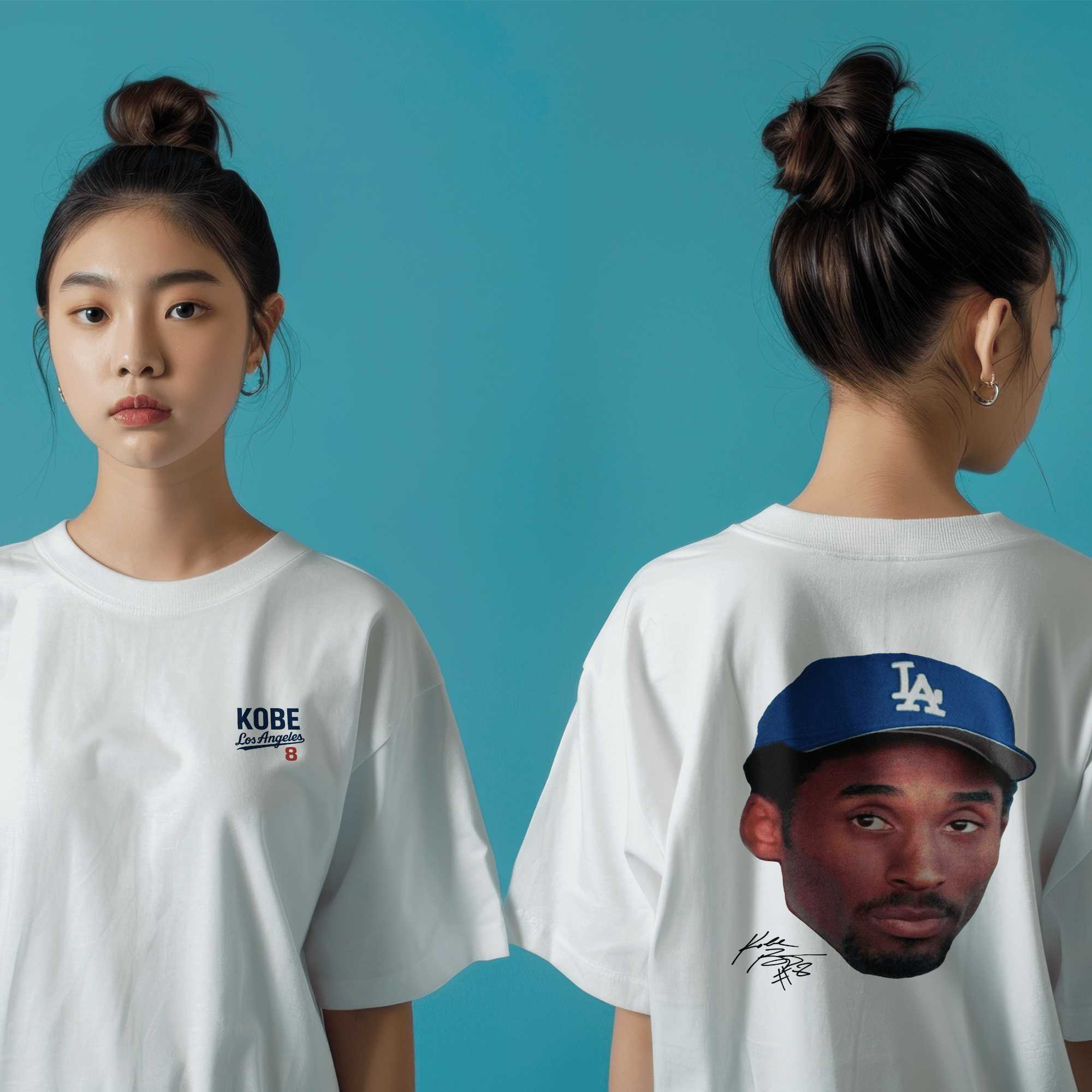 Japan Legacy Across Borders Kobe Bryant Dodgers T Shirt White - Sugoi JDM