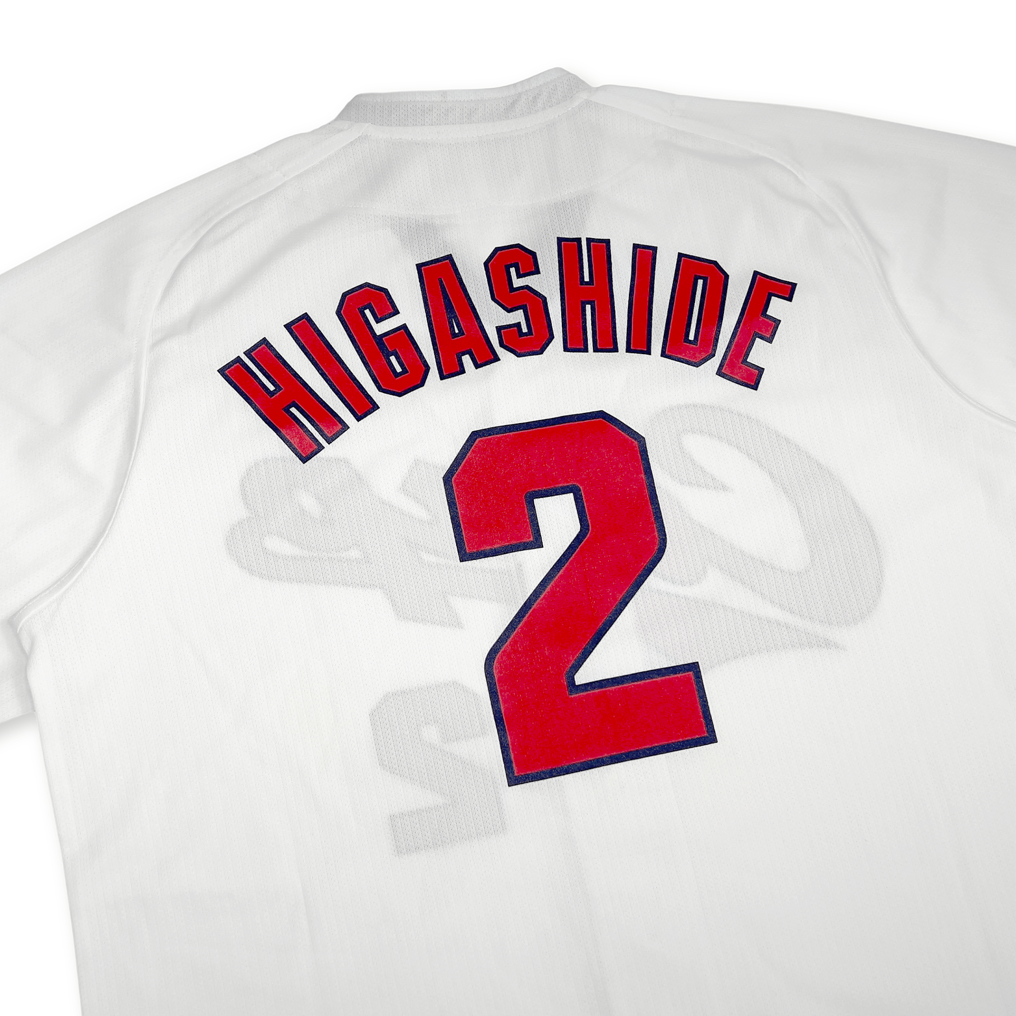 Japan Retro Hiroshima Toyo Carp Baseball Home Jersey Teruhiro Higashide 2 - Sugoi JDM