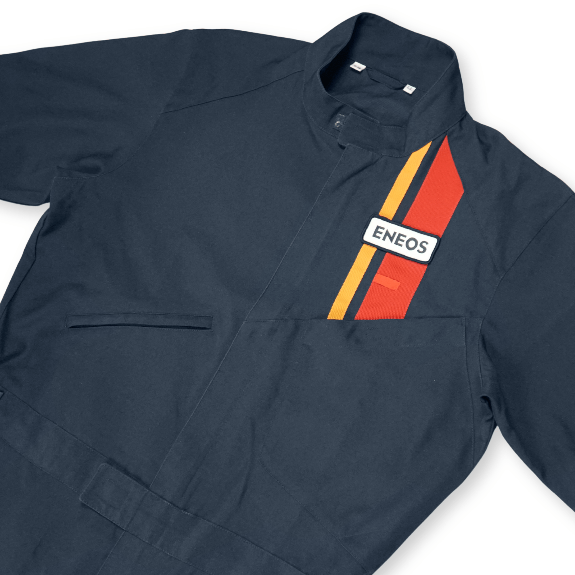 JDM Genuine Japan Eneos Dr. Drive Staff Short Sleeve Coveralls Tsunagi Blue - Sugoi JDM