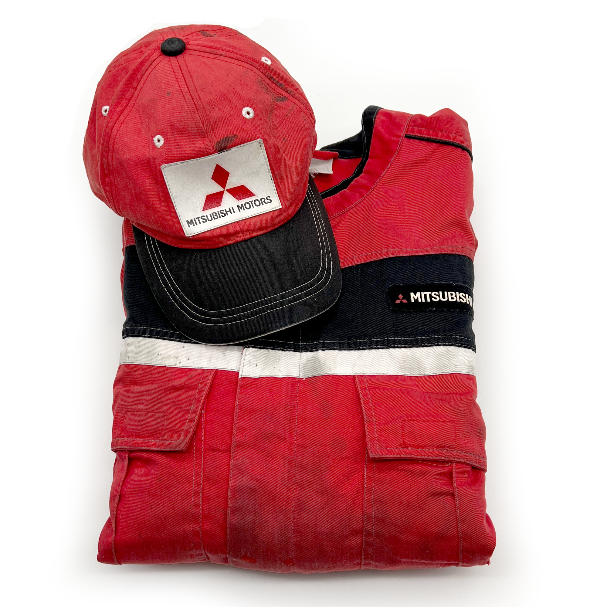 Retro JDM Ralliart Mitsubishi Motors WRC Coveralls Tsunagi Hat Set