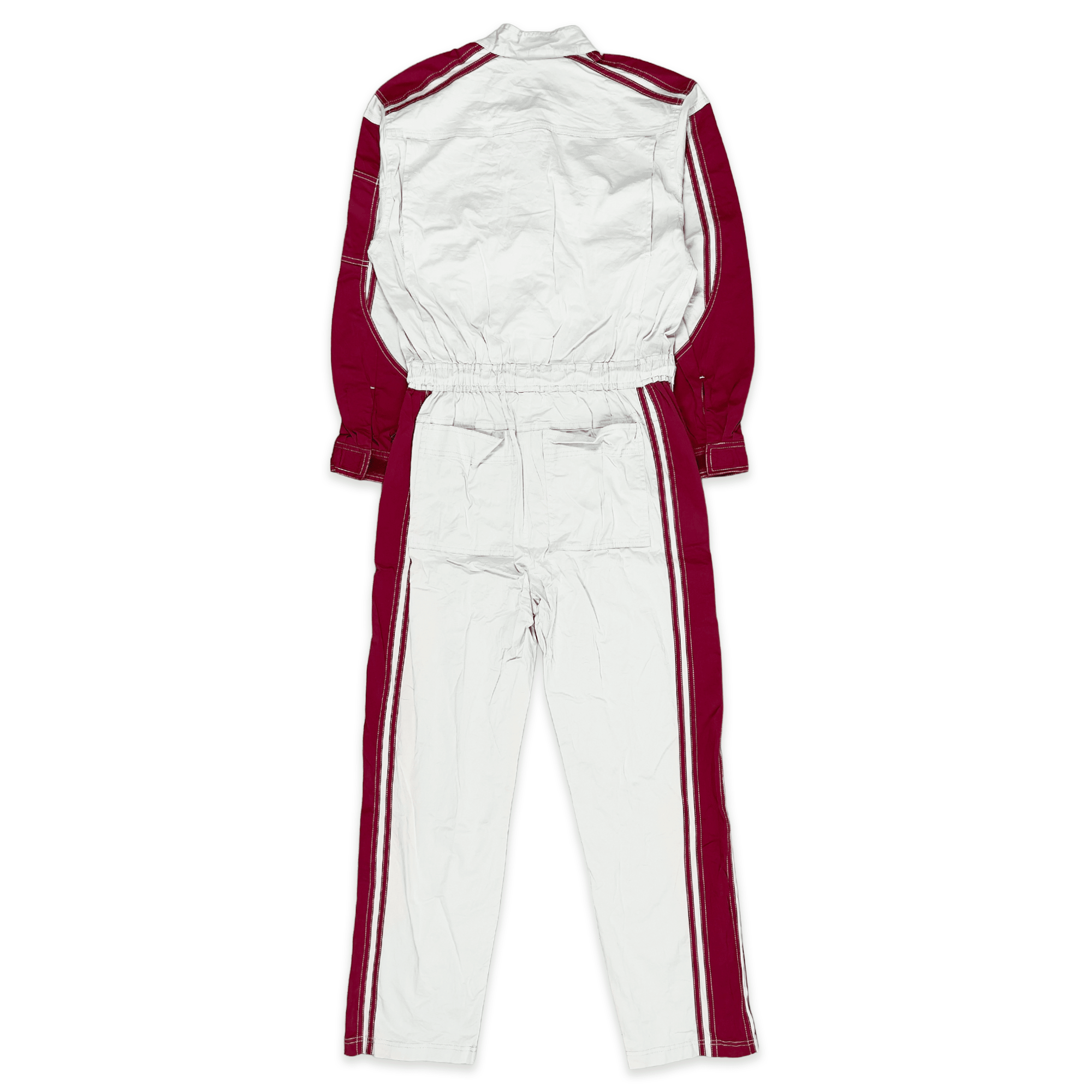 JDM Retro Hiroshima Toyota Tecno Stretch Summer Jumpsuit Coveralls Tsunagi Red - Sugoi JDM