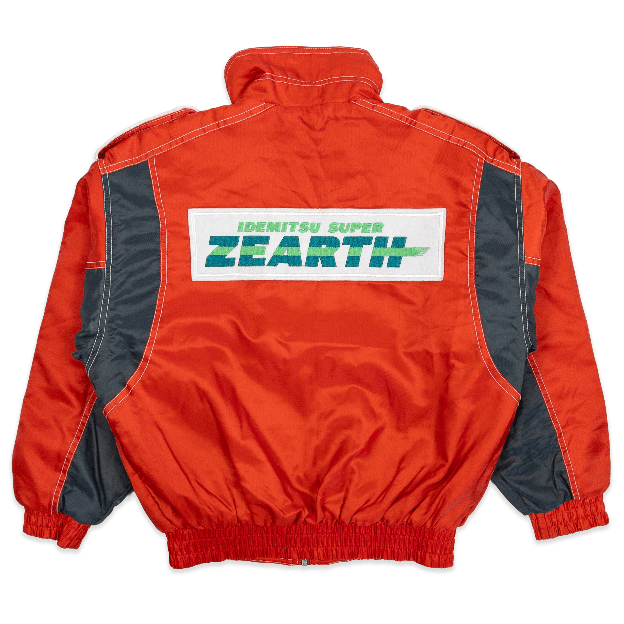 JDM Retro Showa 1990s Era Japan Idemitsu Super ZEARTH Bomber Jacket Red - Sugoi JDM