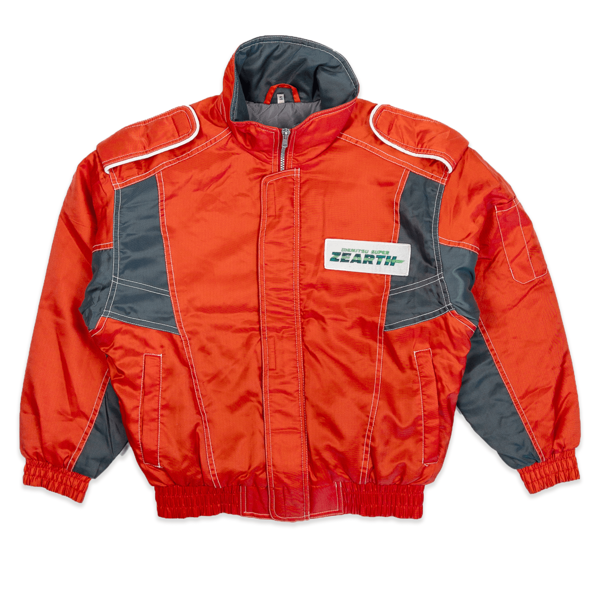 JDM Retro Showa 1990s Era Japan Idemitsu Super ZEARTH Bomber Jacket Red - Sugoi JDM