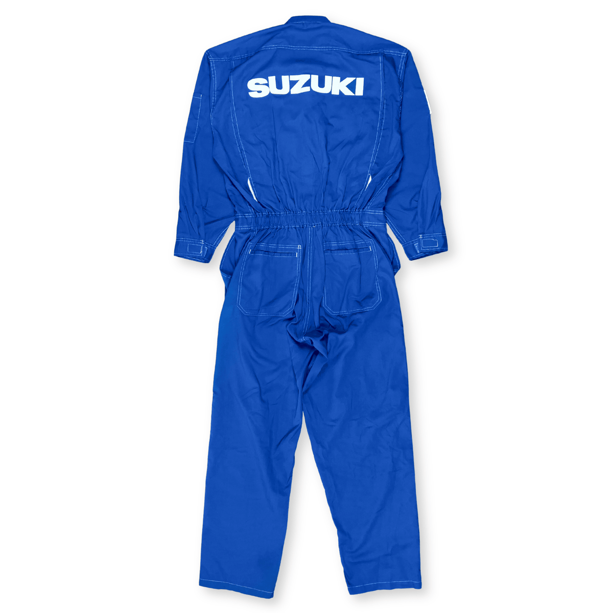 JDM Retro Suzuki Technical Staff Summer Mechanic Coveralls Tsunagi Blue - Sugoi JDM