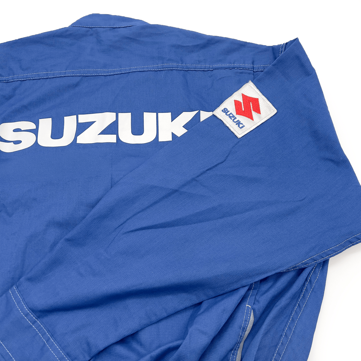 JDM Retro Suzuki Technical Staff Summer Mechanic Coveralls Tsunagi Blue - Sugoi JDM