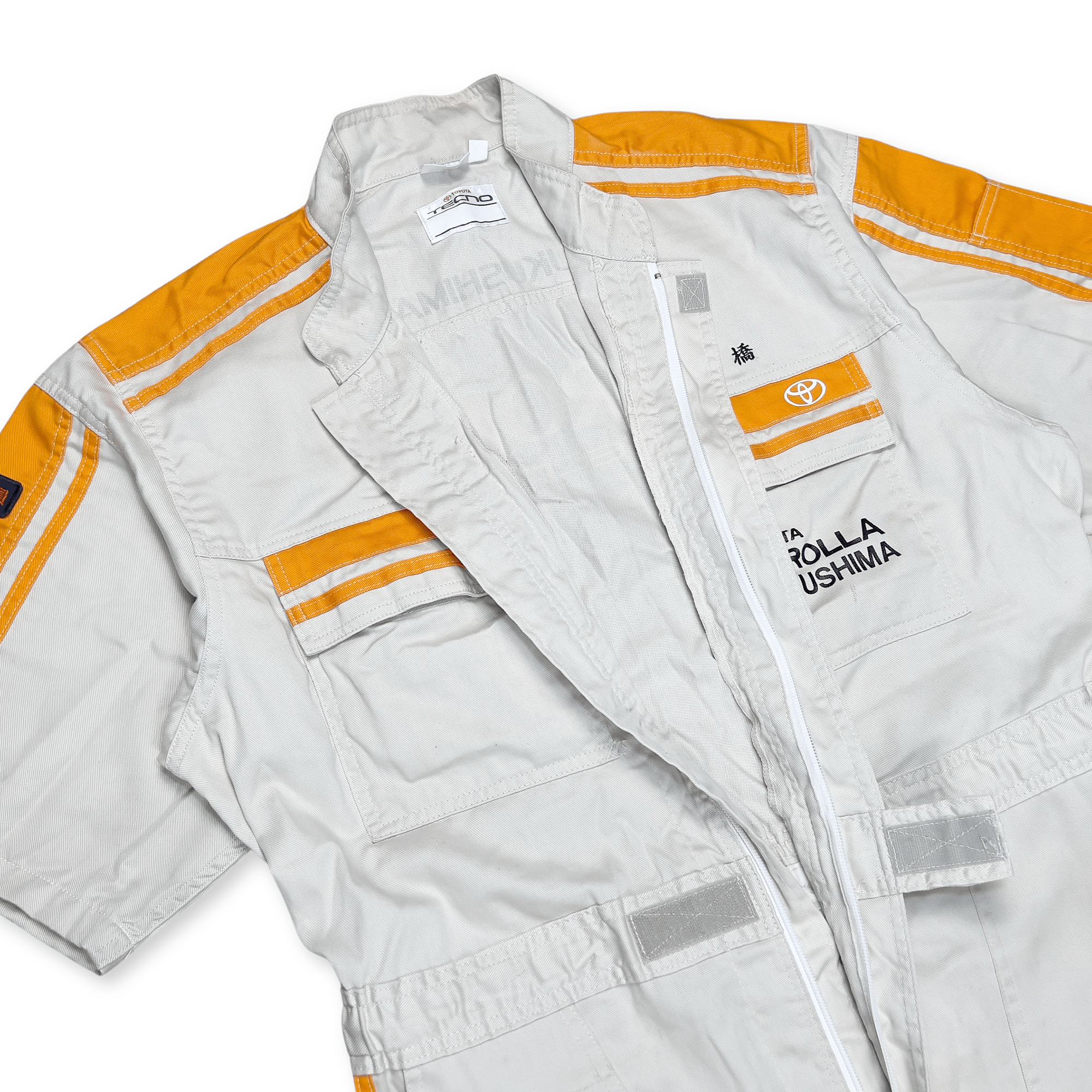 JDM Retro Toyota Corolla Tecno Short Sleeve Coveralls Tsunagi Orange - Sugoi JDM