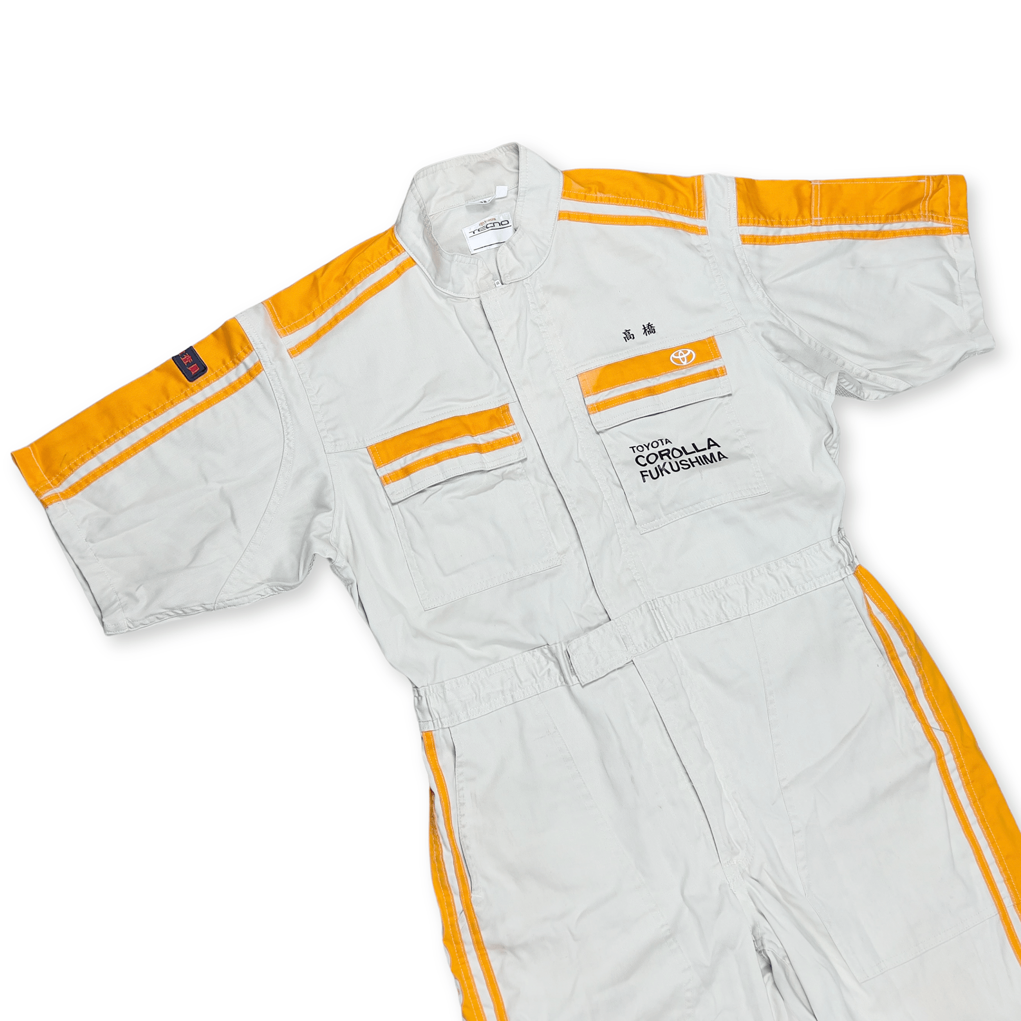 JDM Retro Toyota Corolla Tecno Short Sleeve Coveralls Tsunagi Orange - Sugoi JDM