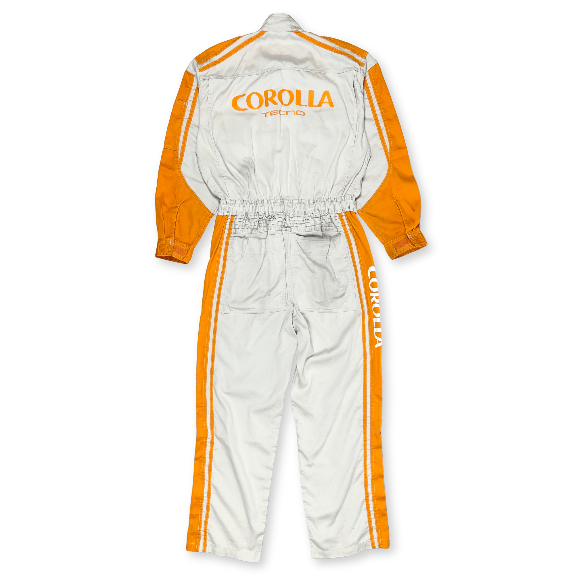 JDM Retro Toyota Corolla Tecno Summer Coveralls Jumpsuit Tsunagi Orange - Sugoi JDM
