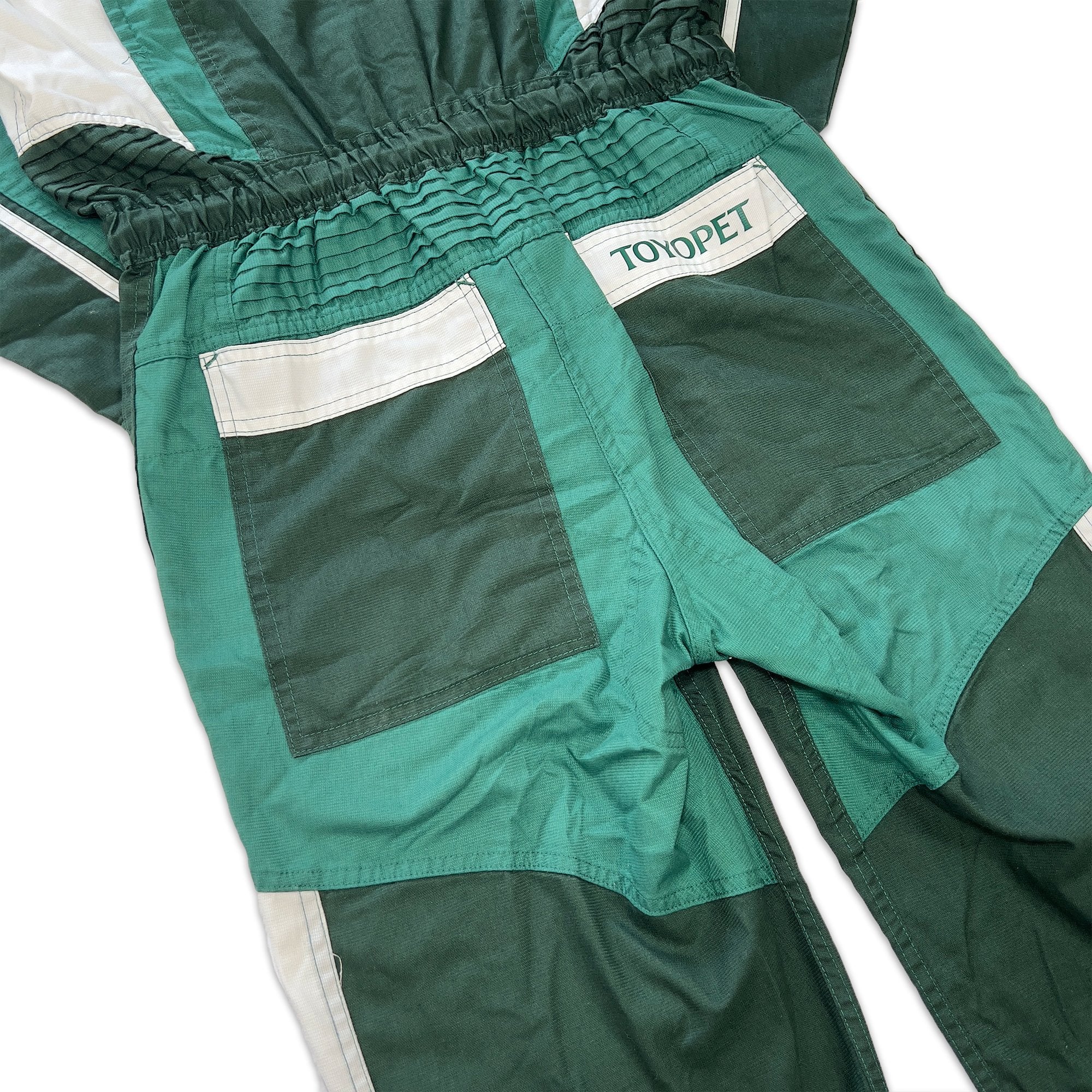 JDM Retro Toyota Toyopet Coveralls Summer Mechanic Suite Tsunagi Green - Sugoi JDM