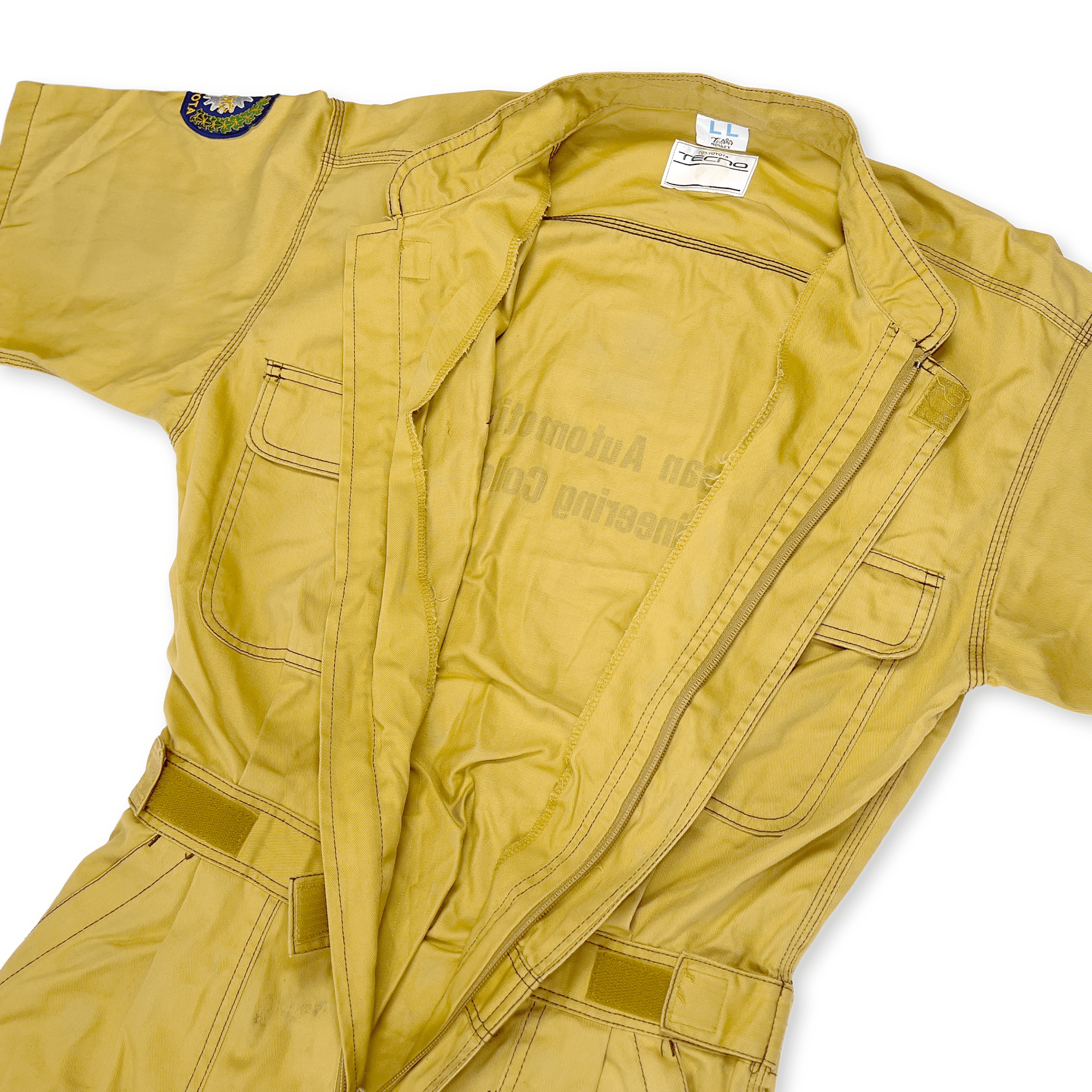 JDM Toyota Japan Automotive Engineering College Short Sleeve Coveralls Tsunagi Brown - Sugoi JDM