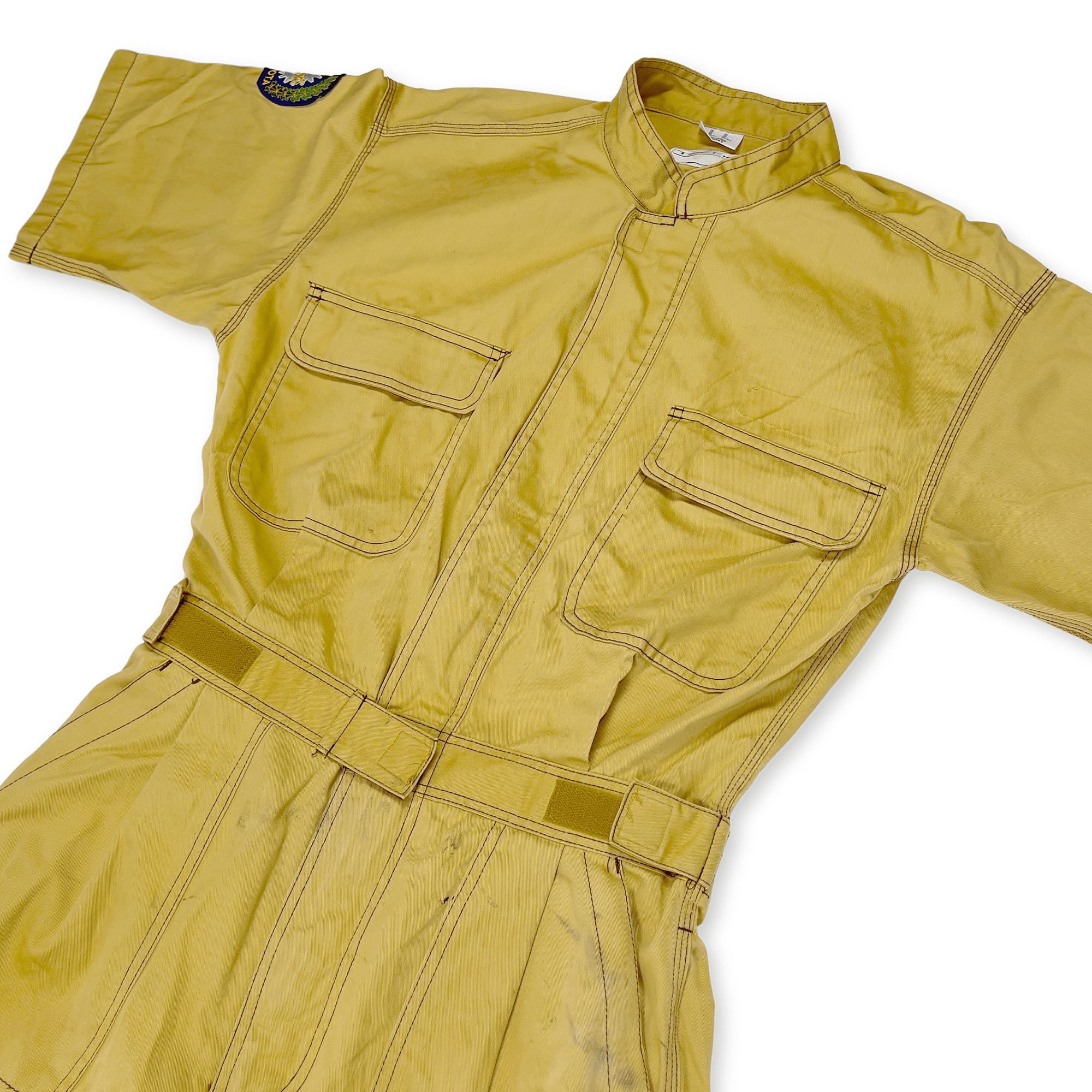 JDM Toyota Japan Automotive Engineering College Short Sleeve Coveralls Tsunagi Brown - Sugoi JDM