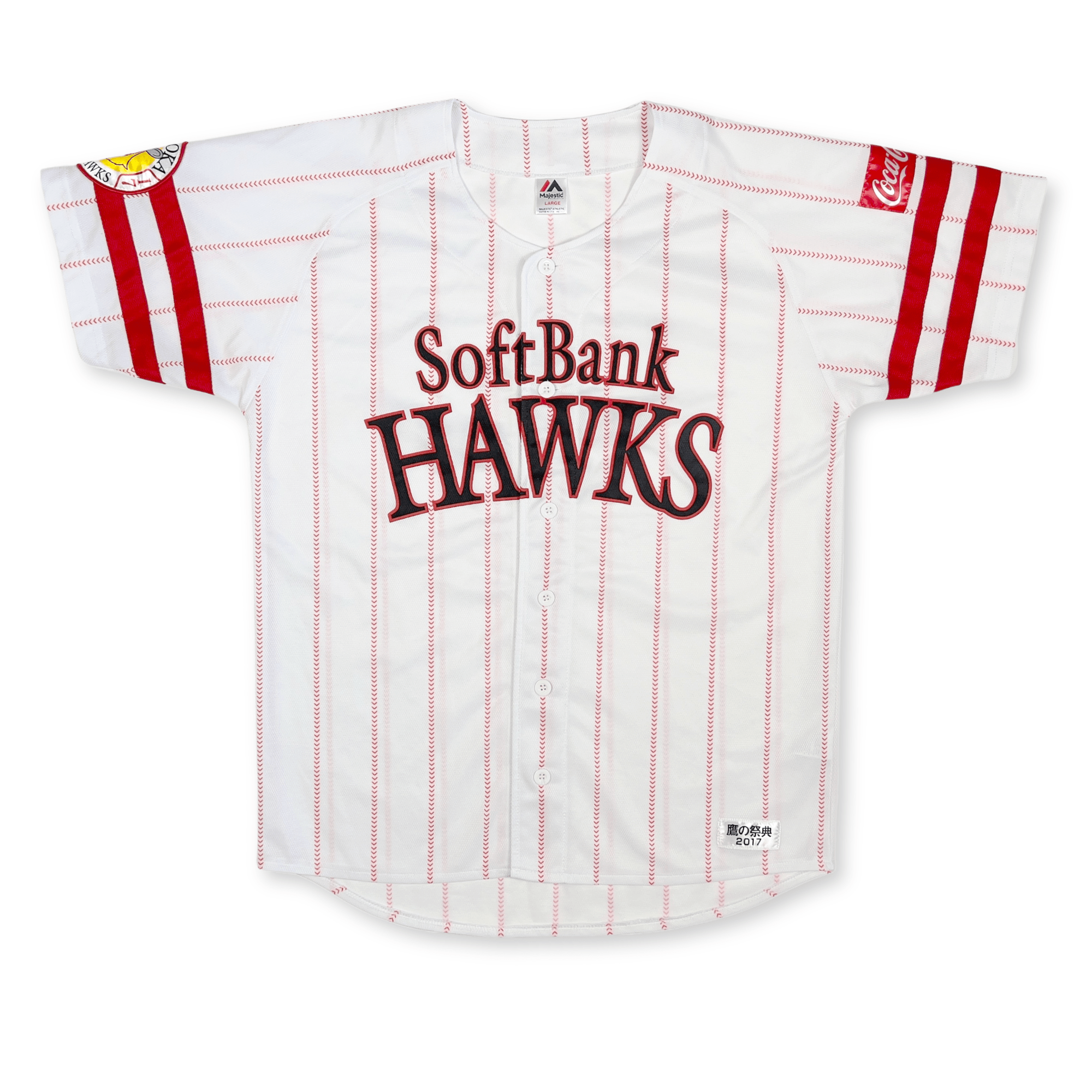 Limited Retro Majestic Japan Softbank Hawks Baseball Jersey 2017 White - Sugoi JDM