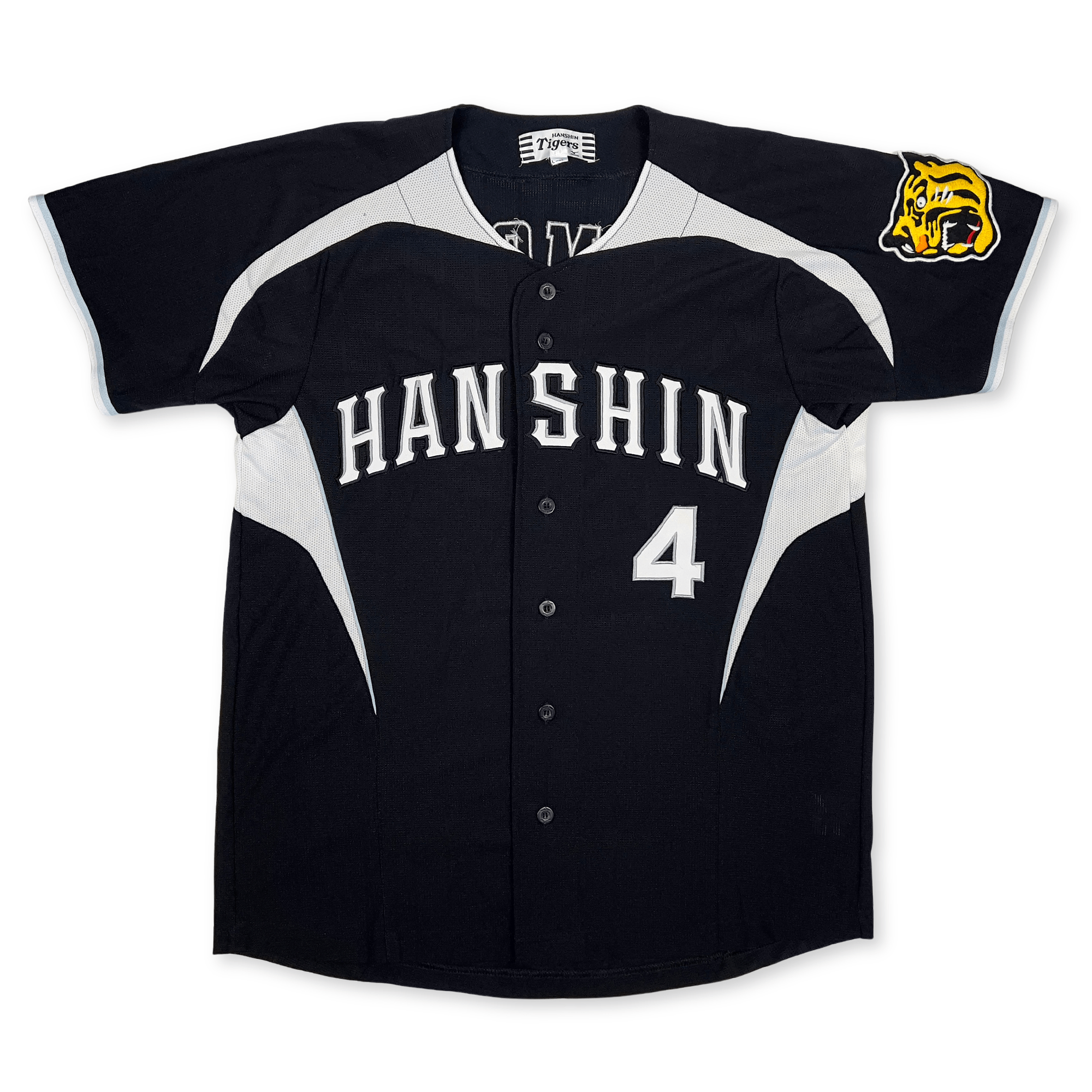 Mizuno Japan NPB Hanshin Tigers Hiroki Uemoto Baseball Knit Jersey Black #4 - Sugoi JDM