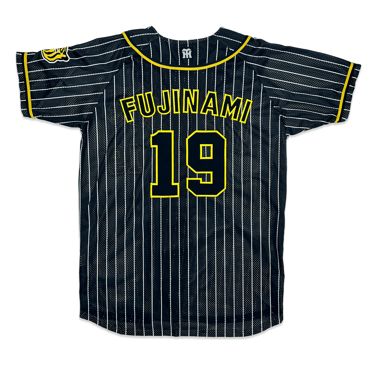 Mizuno Japan NPB Hanshin Tigers Shintaro Fujinami Baseball Knit Jersey Black 19 - Sugoi JDM