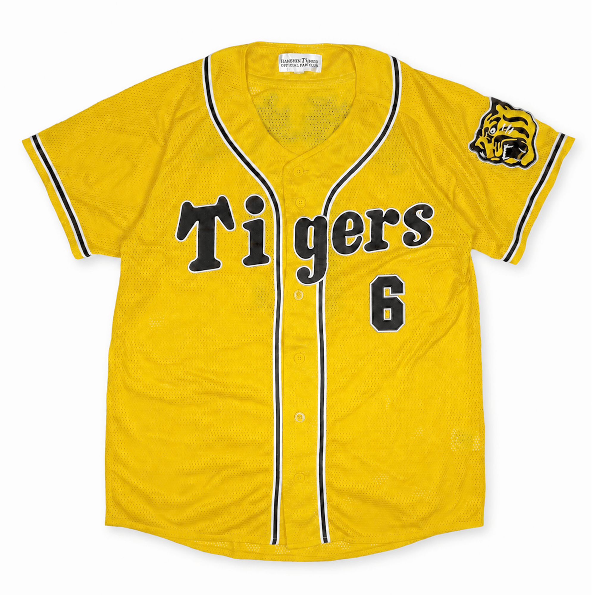 Mizuno Retro NPB Hanshin Tigers Tomoaki Kanemoto Baseball Knit Jersey Yellow - Sugoi JDM