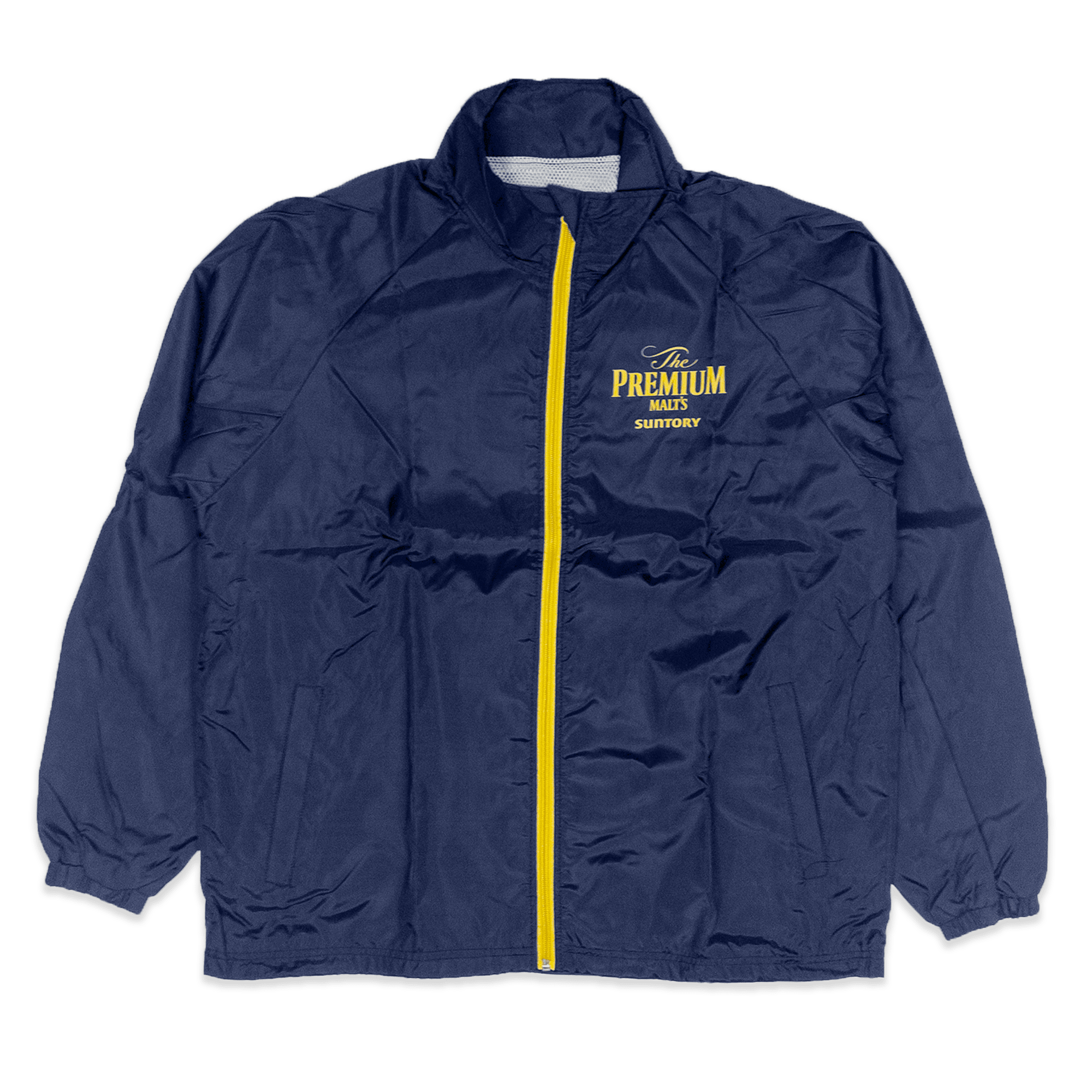 New Genuine Retro Japan JDM Suntory The Premium Malts Windbreaker Jacket Navy - Sugoi JDM