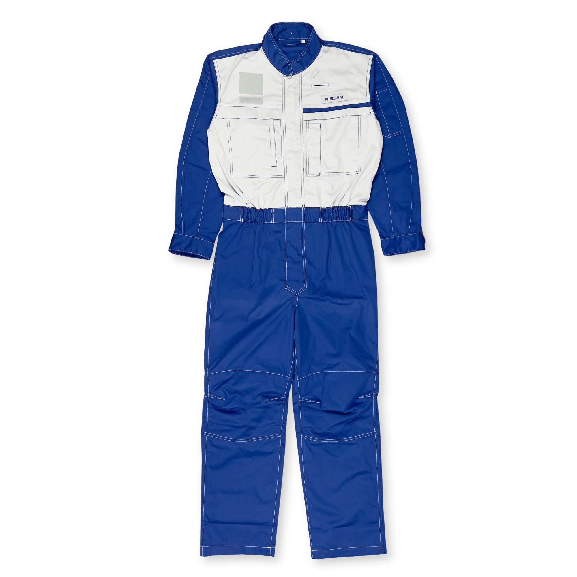 New Genuine Retro JDM Japan Nissan Staff Tsunagi Mechanics Coveralls Blue - Sugoi JDM