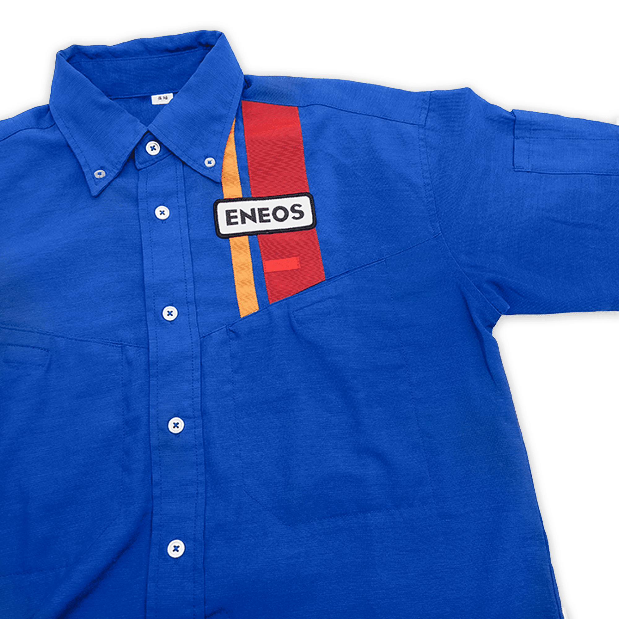 New Japan JDM Genuine ENEOS Oil Staff Long Sleeve Button Up Shirt Blue - Sugoi JDM