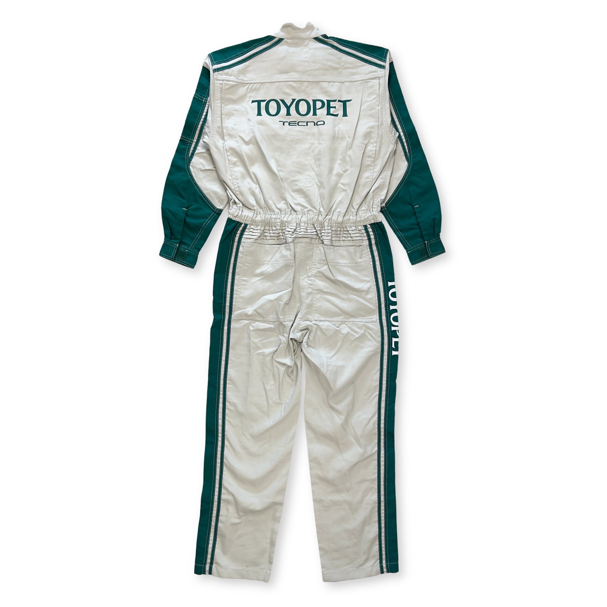 New JDM Retro Toyota Toyopet Tecno Mechanic Tsunagi Coveralls Green - Sugoi JDM