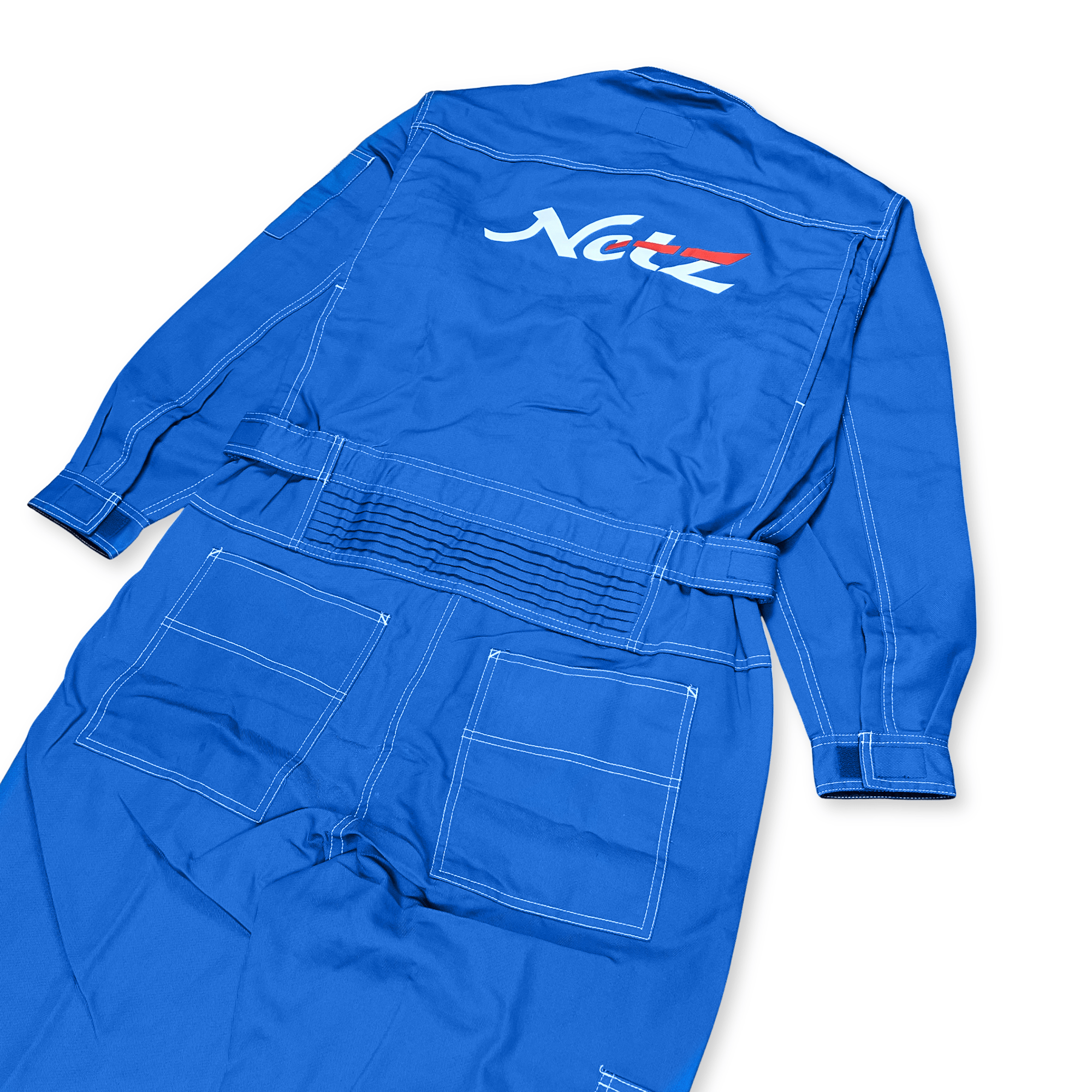 New JDM Toyota Retro Netz Japan Tecno Mechanics Tsunagi Coveralls Blue - Sugoi JDM