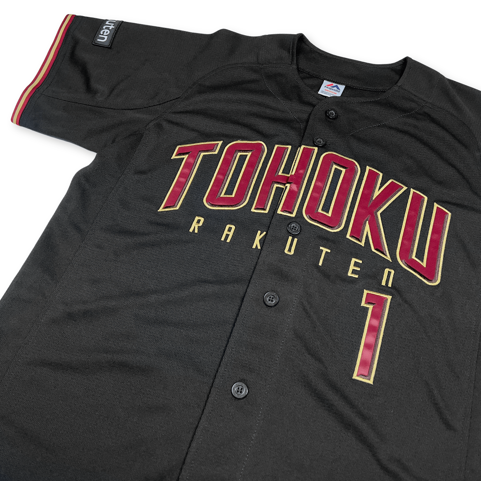 New Majestic NPB Baseball Tohoku Rakuten Eagles Yuki Matsui Jersey 2018 Black - Sugoi JDM