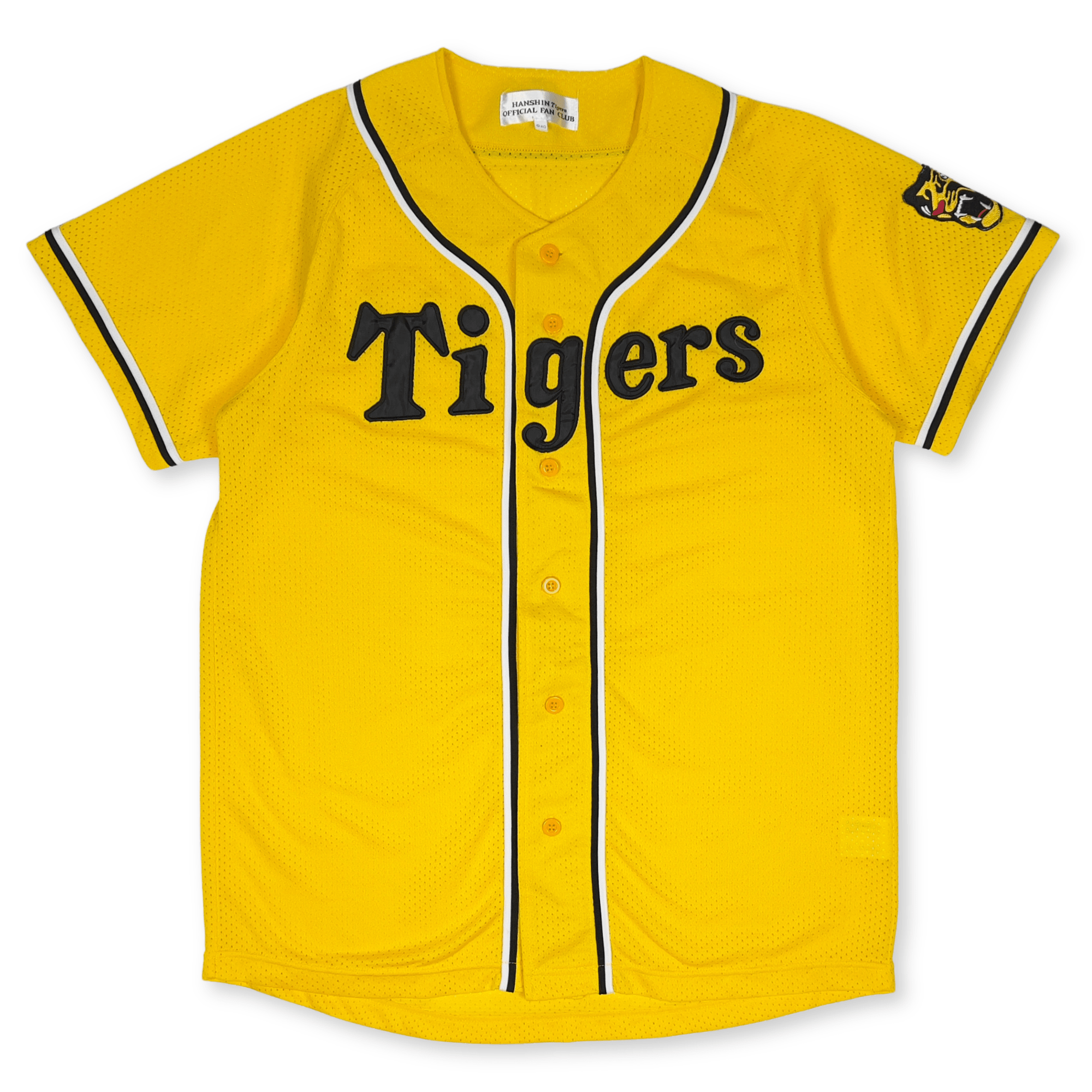 New Mizuno Retro NPB Japan Hanshin Tigers Baseball Knit Jersey Black Yellow - Sugoi JDM