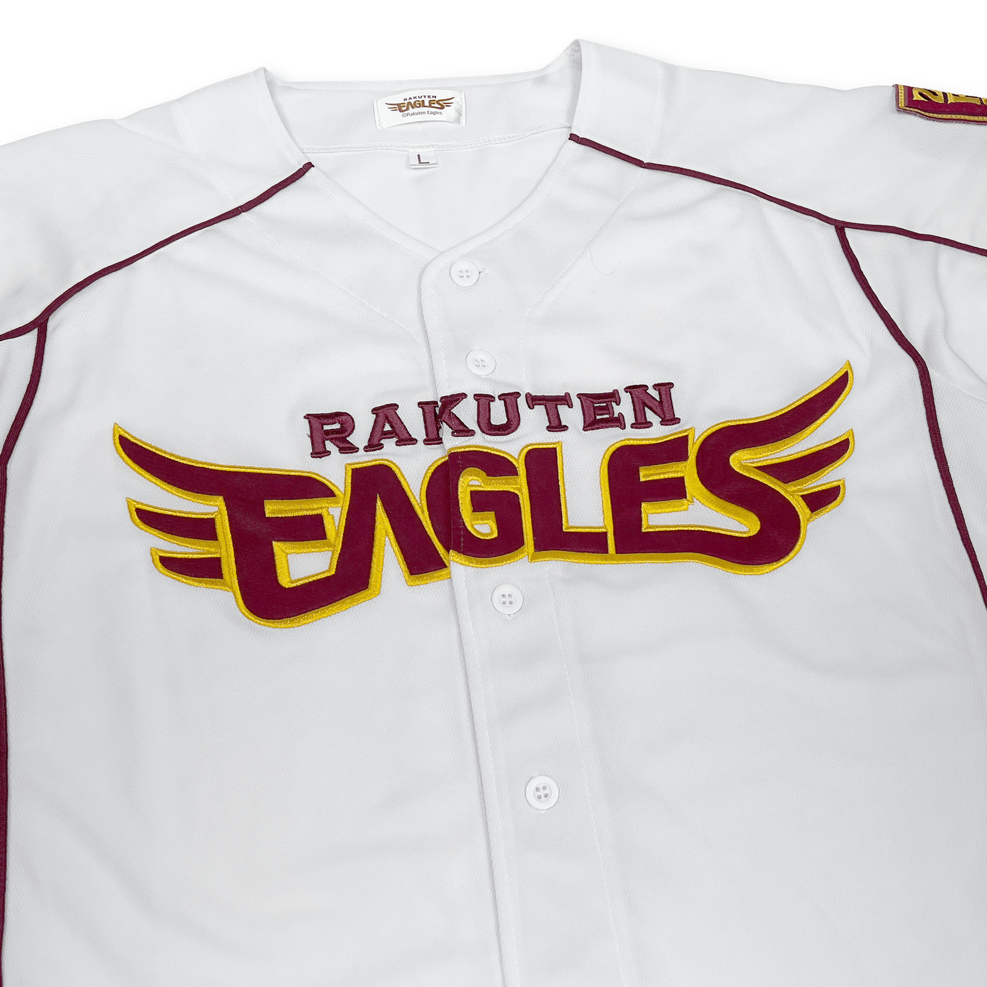 New Retro Japan Baseball Tohoku Rakuten Eagles 2010 Fan Club Knit Jersey White - Sugoi JDM