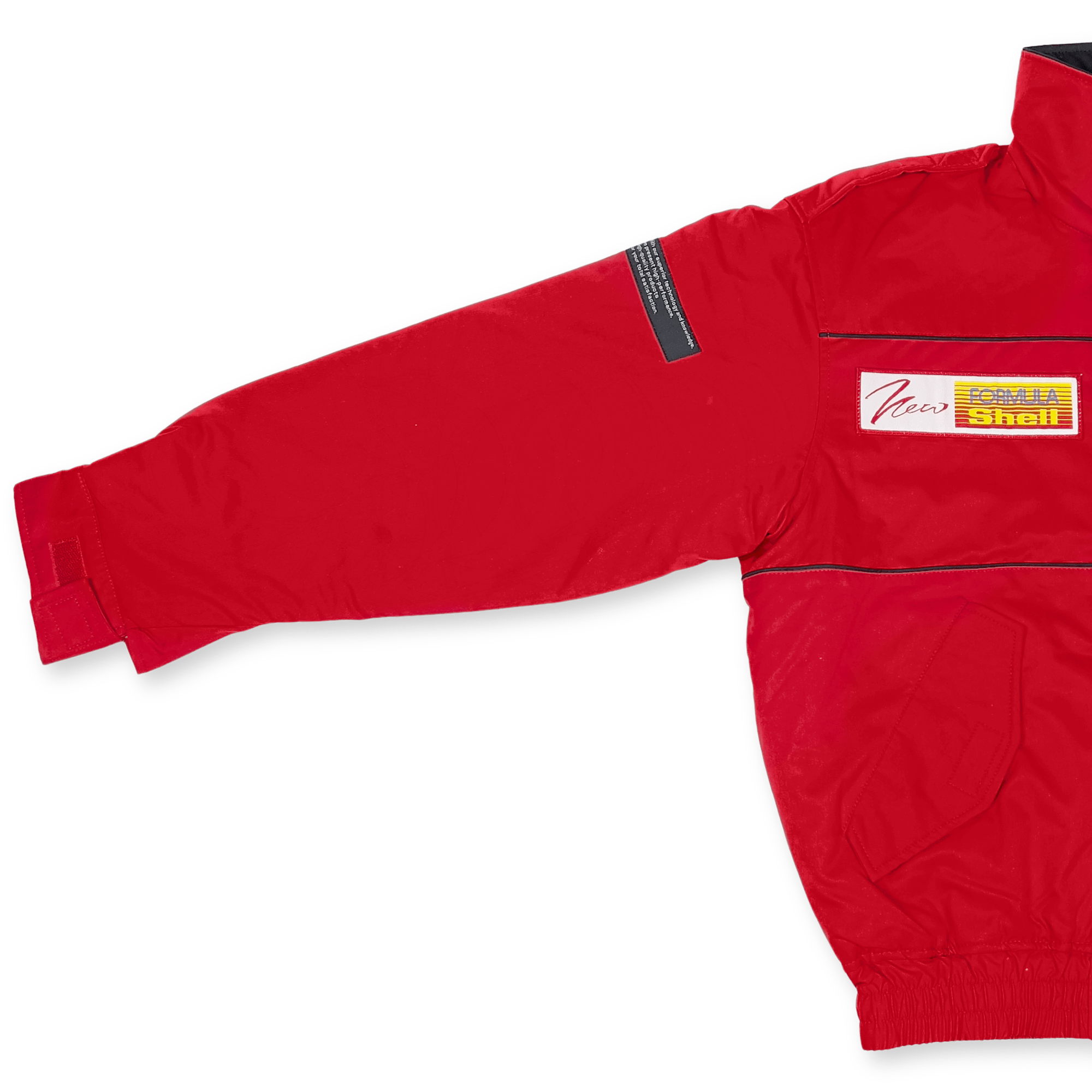 New Retro JDM Japan Showa 1990s Formula Shell Sekiyu Winter Jacket Red - Sugoi JDM
