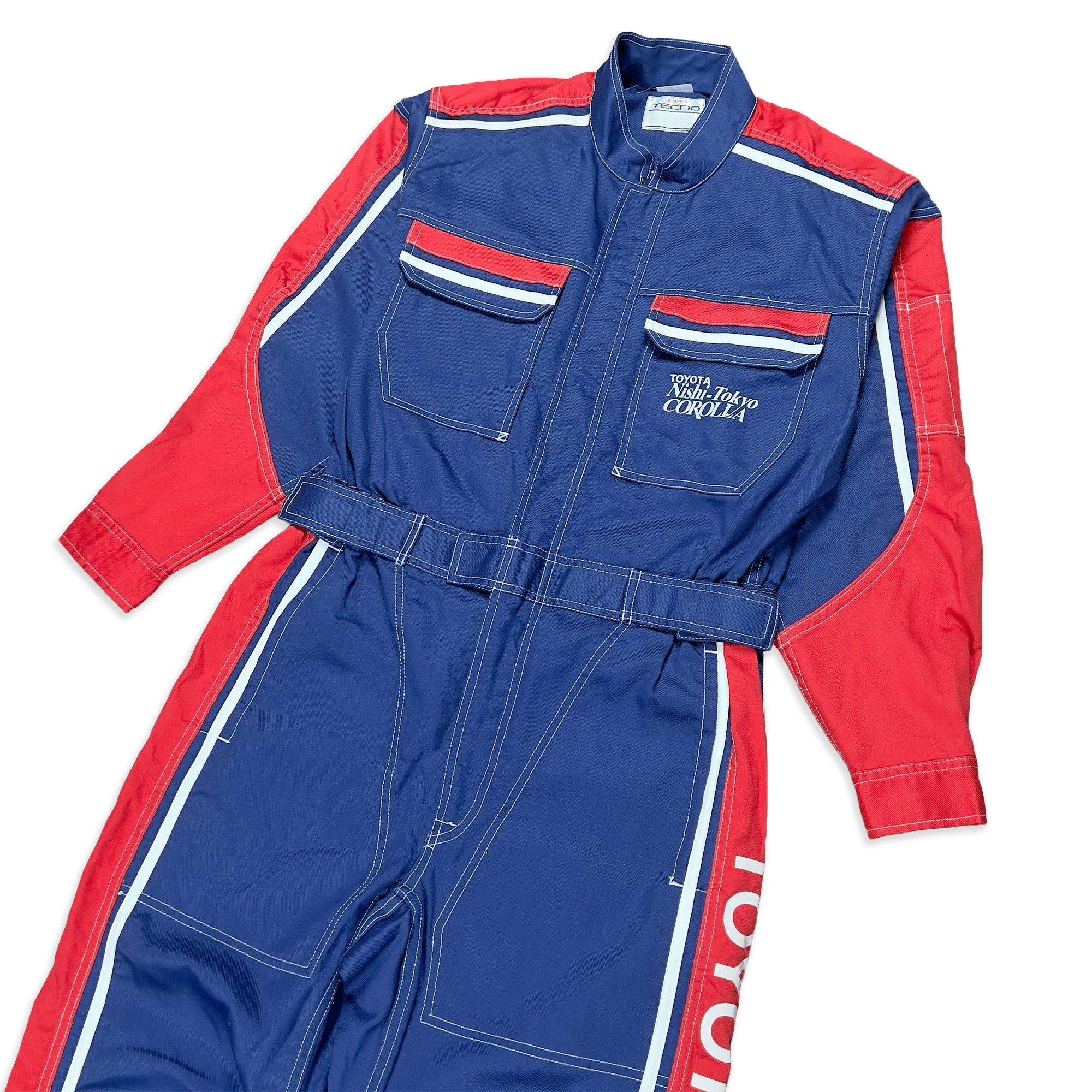 New Retro JDM Toyota Corolla Tecno Jumpsuit Coveralls Mechanic Tsunagi Blue - Sugoi JDM