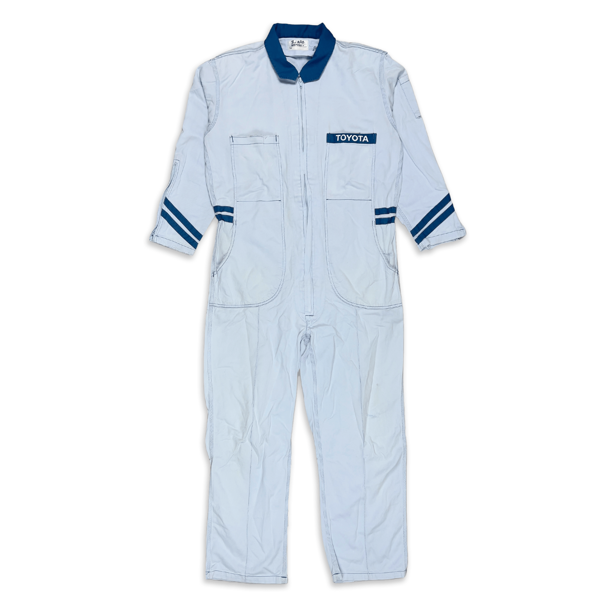 New Retro Showa Era JDM Toyota Corolla Nankai Tsunagi Coveralls Blue - Sugoi JDM