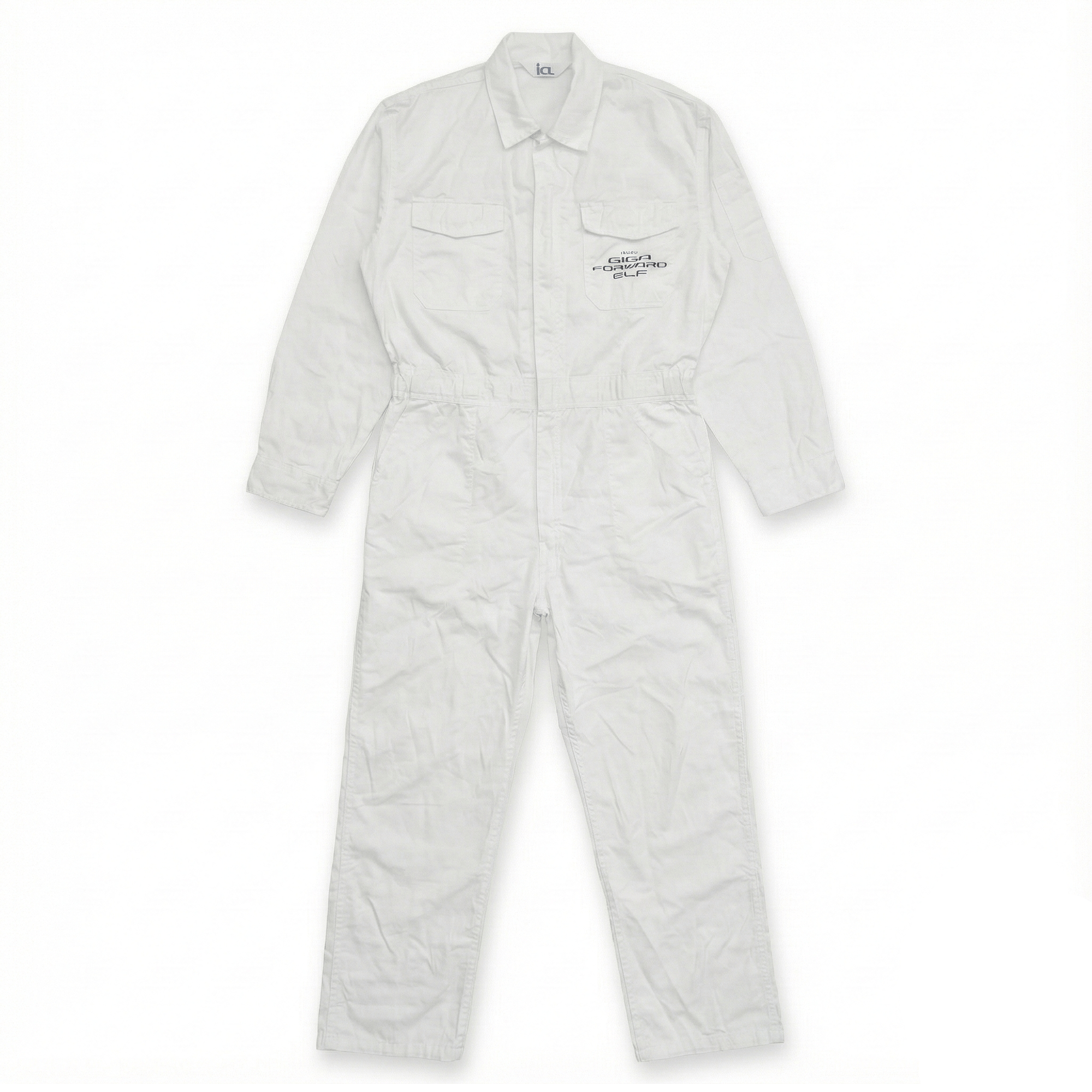 New Retro Showa JDM Isuzu Giga Forward Elf Truck Tsunagi Coveralls White - Sugoi JDM