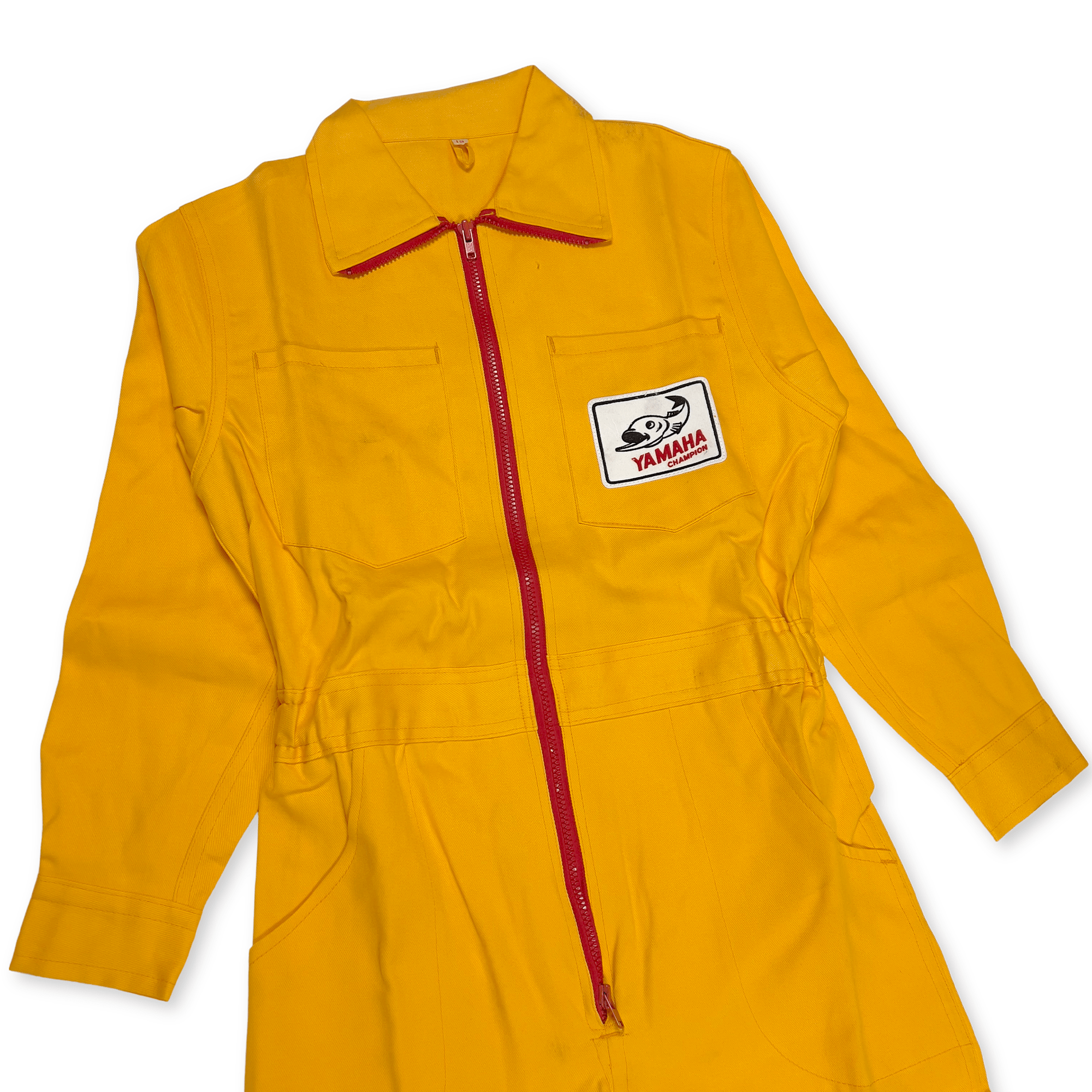 New Showa 1970s JDM Japan Yamaha Champion Tsunagi Coveralls Orange - Sugoi JDM