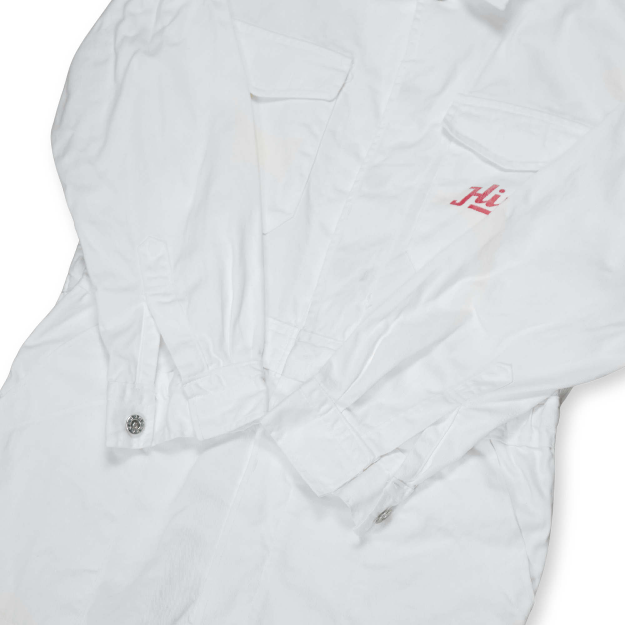 New Vintage 1970s Showa JDM Hino Toyota Yokohama Tsunagi Coveralls White - Sugoi JDM