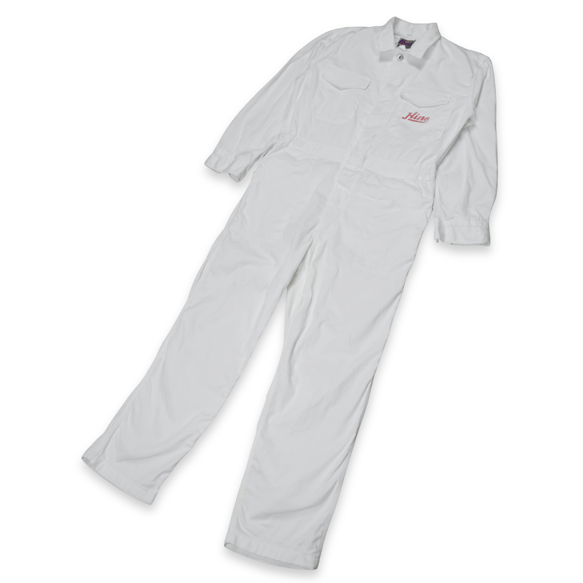 New Vintage 1970s Showa JDM Hino Toyota Yokohama Tsunagi Coveralls White - Sugoi JDM